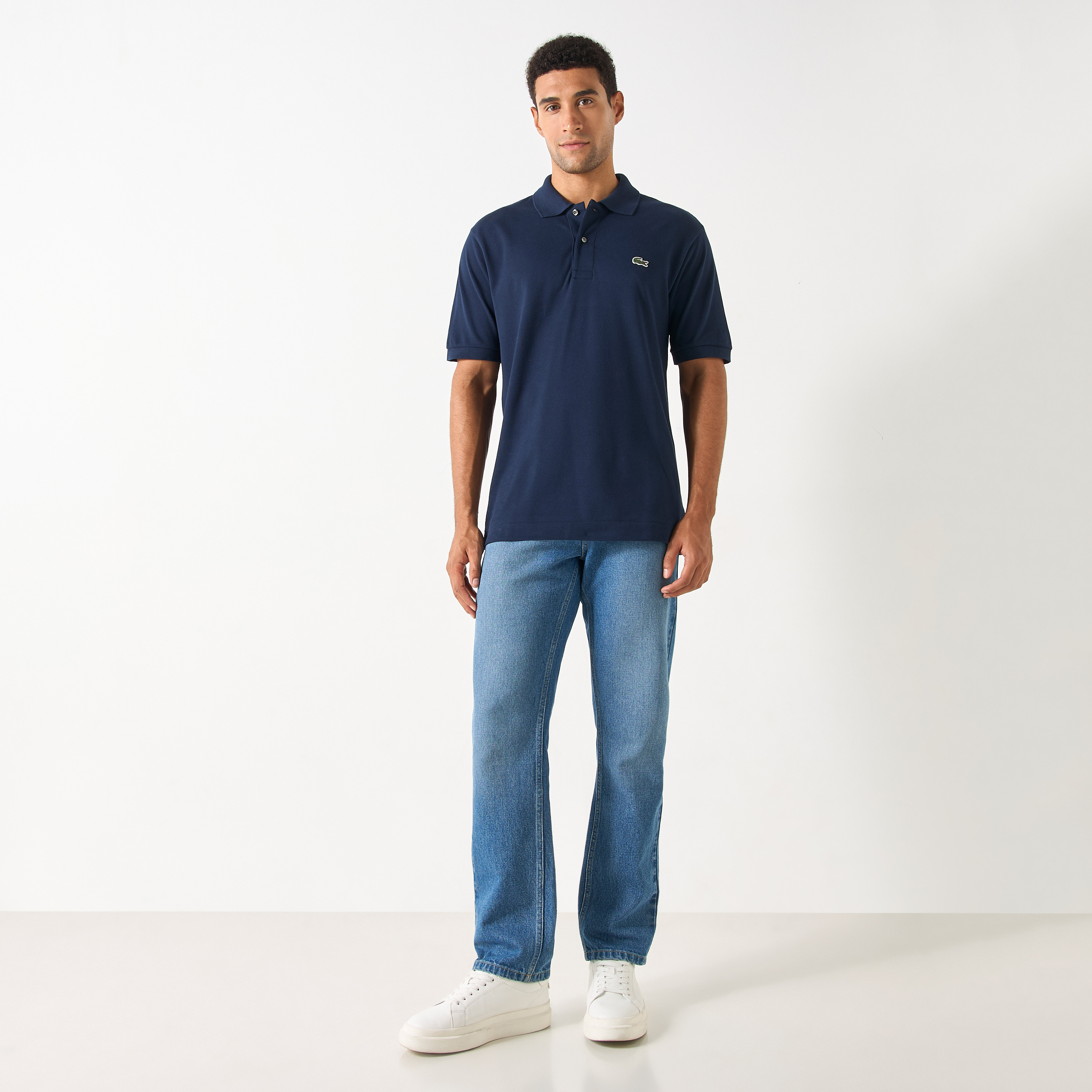 Lacoste Logo Applique Polo T-shirt with Short Sleeves-men-clothing-tshirtsandpolos-polos-image-2