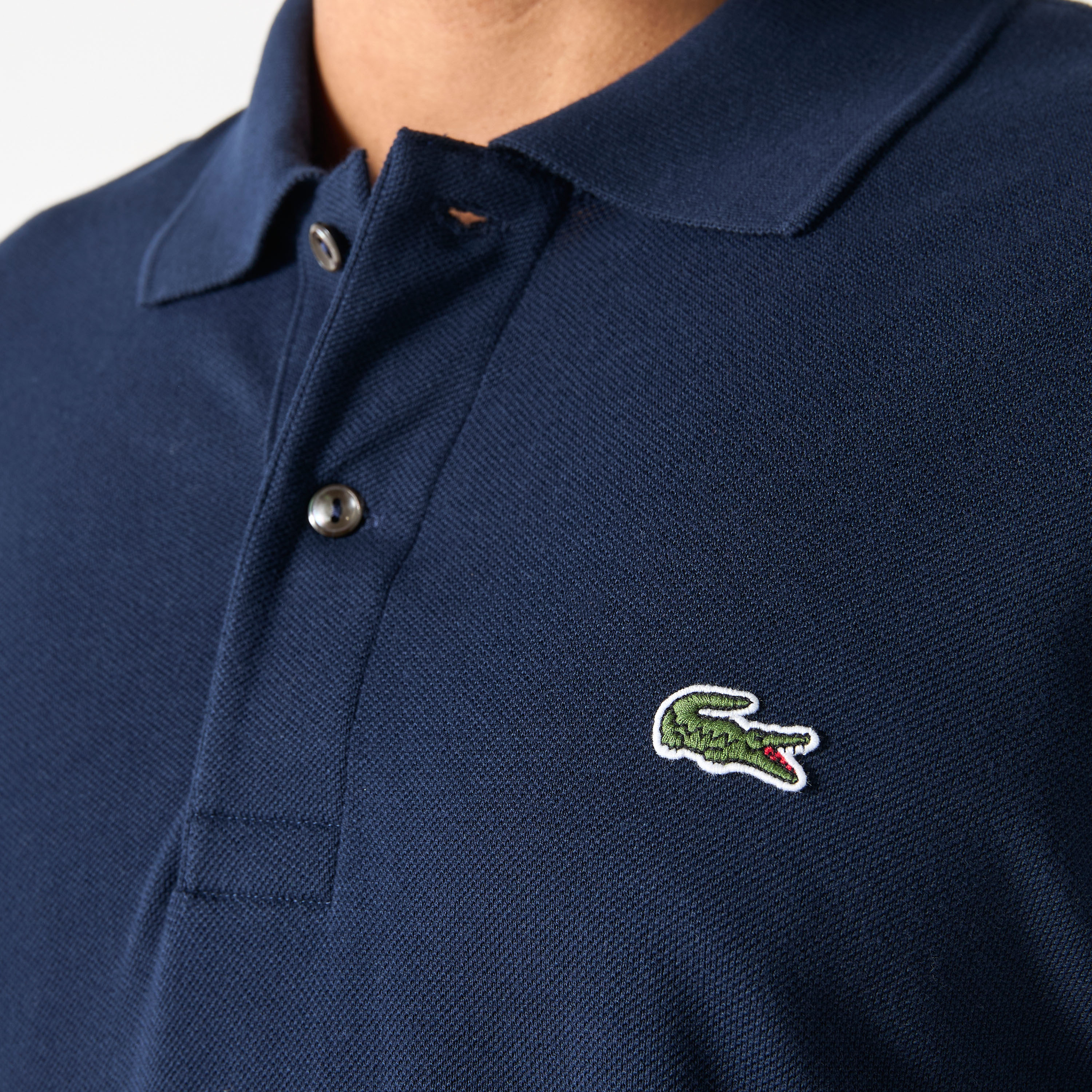 Lacoste Logo Applique Polo T-shirt with Short Sleeves-men-clothing-tshirtsandpolos-polos-image-3