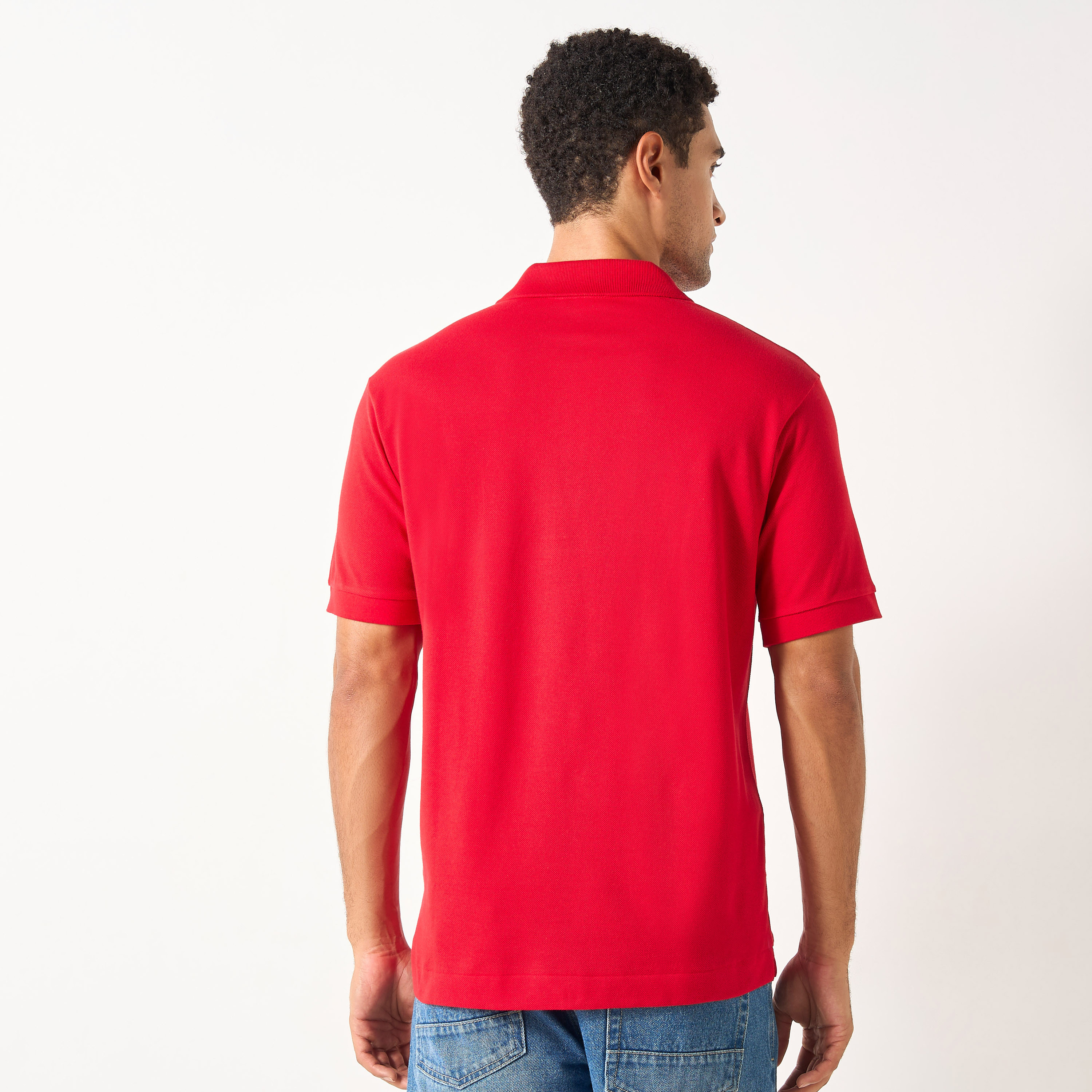 Lacoste Solid Polo T-shirt with Short Sleeves-men-clothing-tshirtsandpolos-polos-image-5
