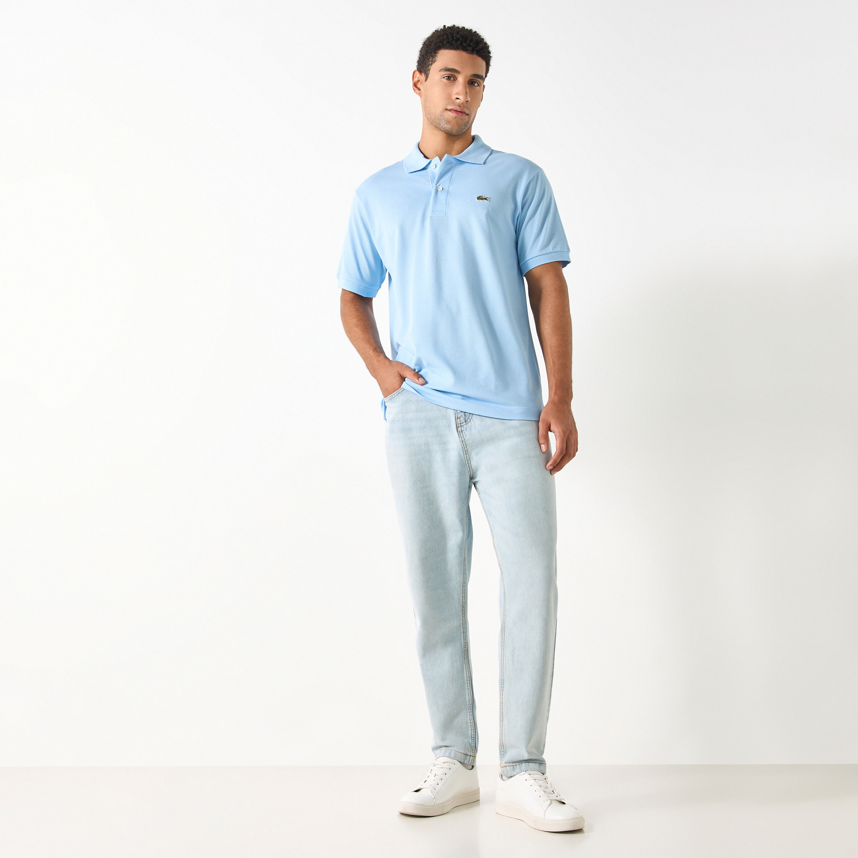 Lacoste Logo Applique Polo T-shirt with Short Sleeves-men-clothing-tshirtsandpolos-polos-image-2