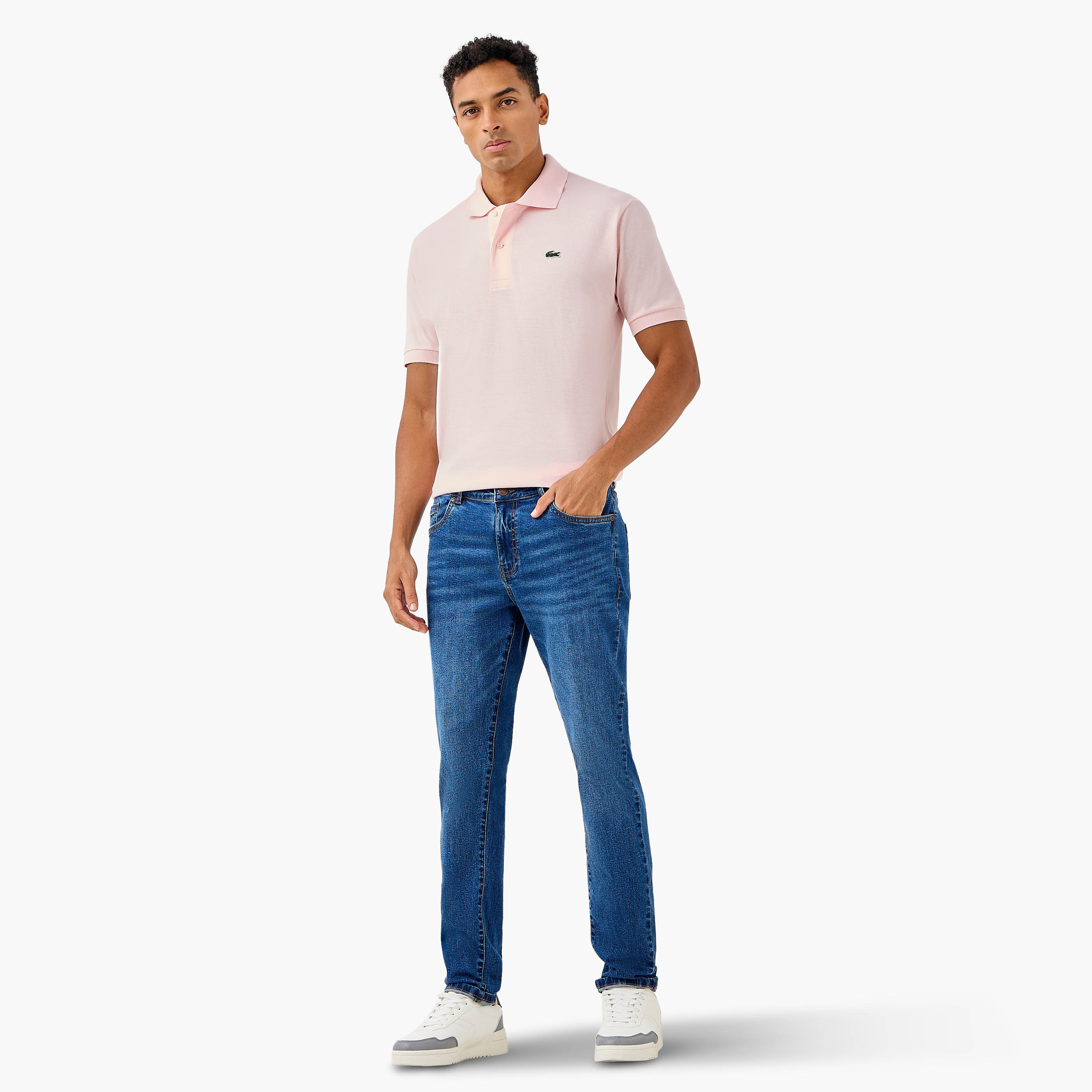 Lacoste Solid Polo T-shirt with Short Sleeves-men-clothing-tshirtsandpolos-polos-image-2