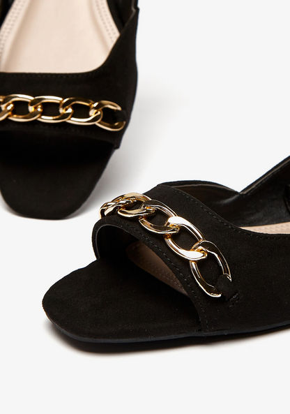 Celeste Women's Peep Toe Shoes with Chain Detail
