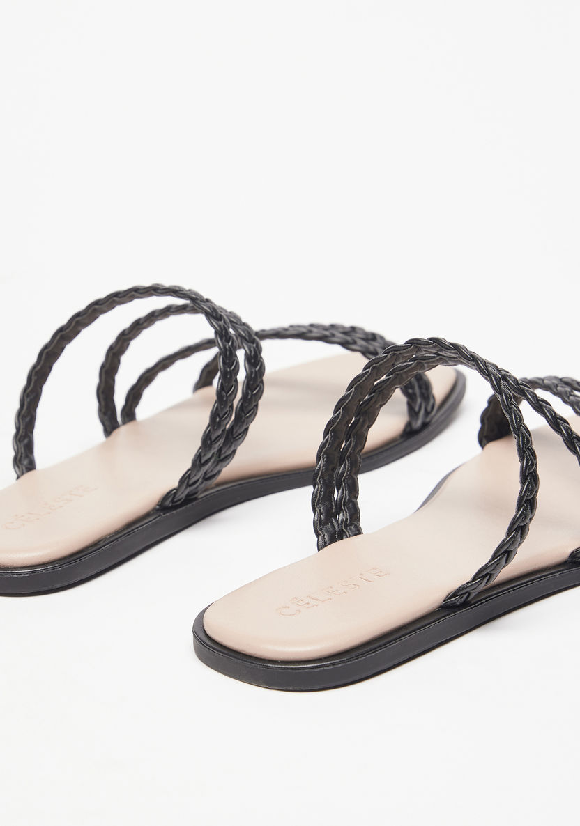 Celeste Women's Braided Slip-On Slide Sandals-Women%27s Flat Sandals-image-2