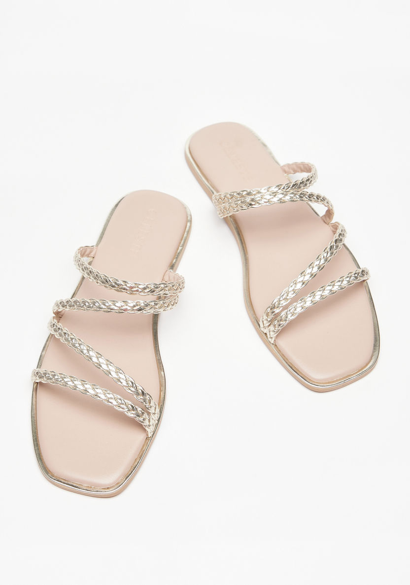 Celeste Women's Braided Slip-On Slide Sandals-Women%27s Flat Sandals-image-1
