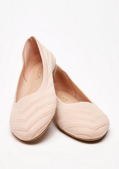 Celeste Women's Textured Round Toe Ballerinas-Women%27s Ballerinas-image-3