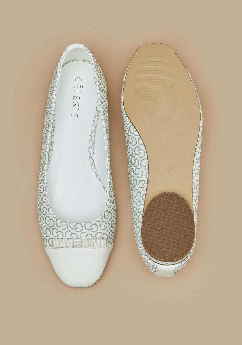 Celeste Women's Bow Accented Slip-On Round Toe Ballerina Shoes-Women%27s Ballerinas-image-3