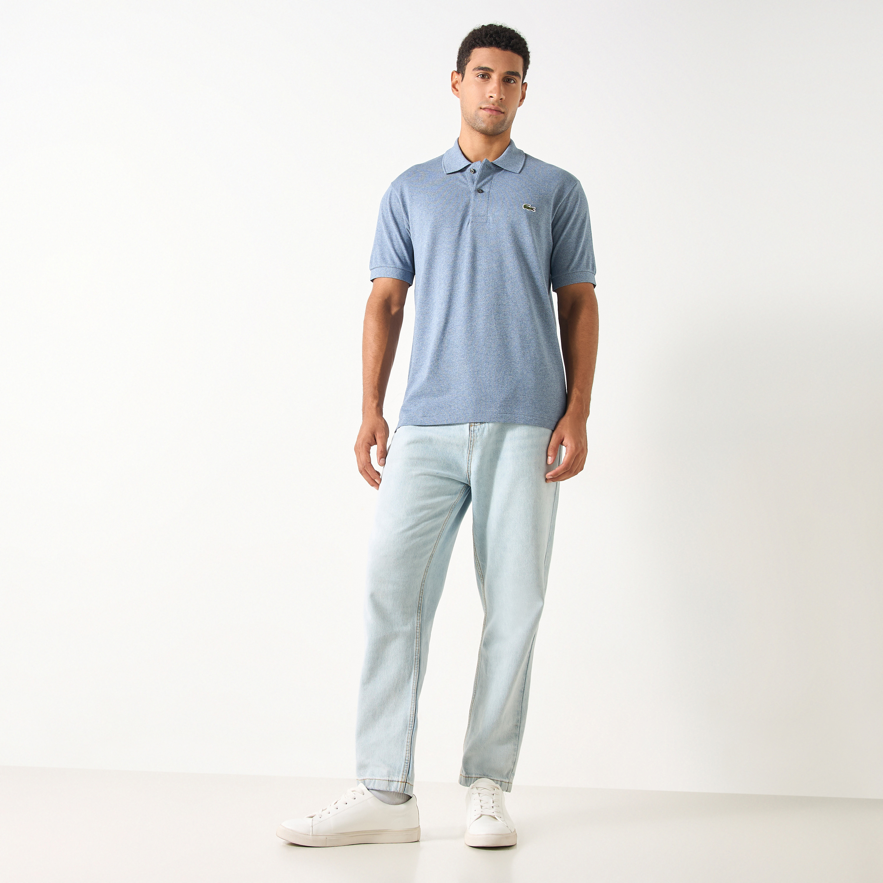 Lacoste Logo Applique Polo T-shirt with Short Sleeves-men-clothing-tshirtsandpolos-polos-image-2