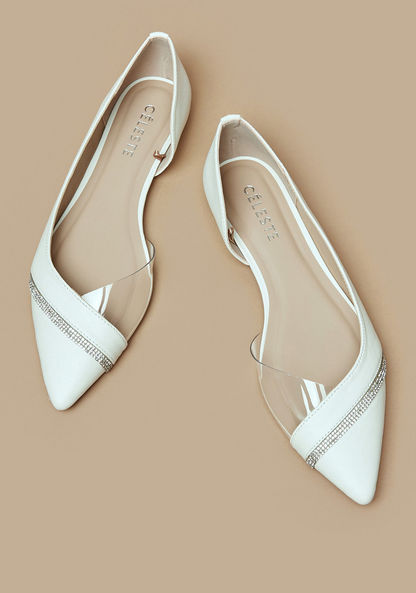 Celeste Women's Embellished Slip-On Pointed Toe Ballerina Shoes-Women%27s Ballerinas-image-1