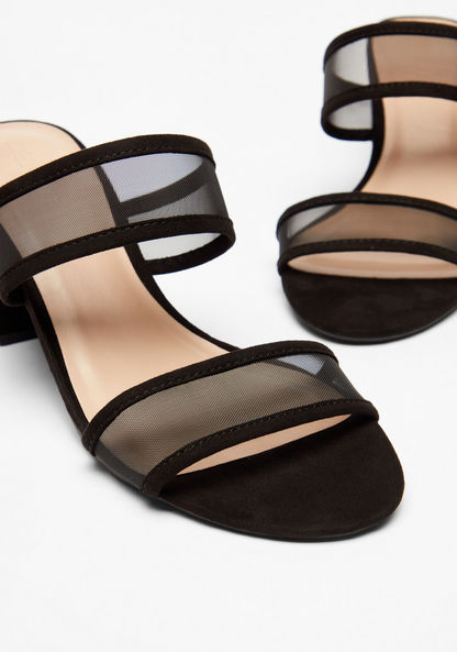 Celeste Women's Mesh Strap Slip-On Sandals with Block Heels