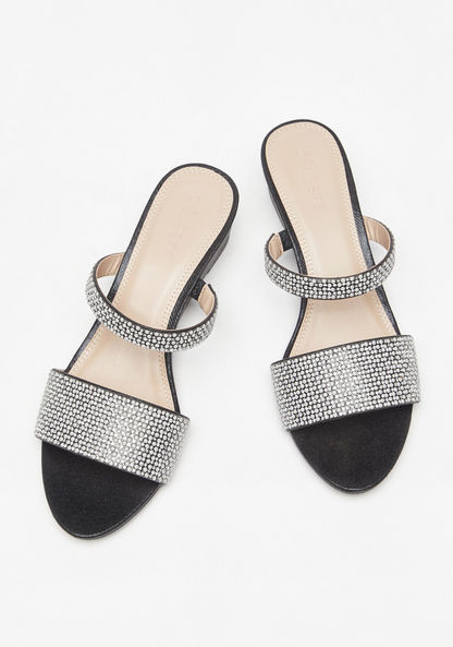 Celeste Women's Pearl Embellished Slip-On Sandals with Wedge Heels-Women%27s Heel Sandals-image-2