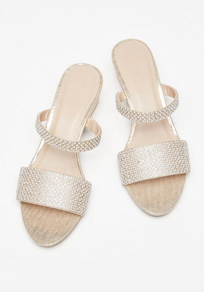 Celeste Women's Pearl Embellished Slip-On Sandals with Wedge Heels