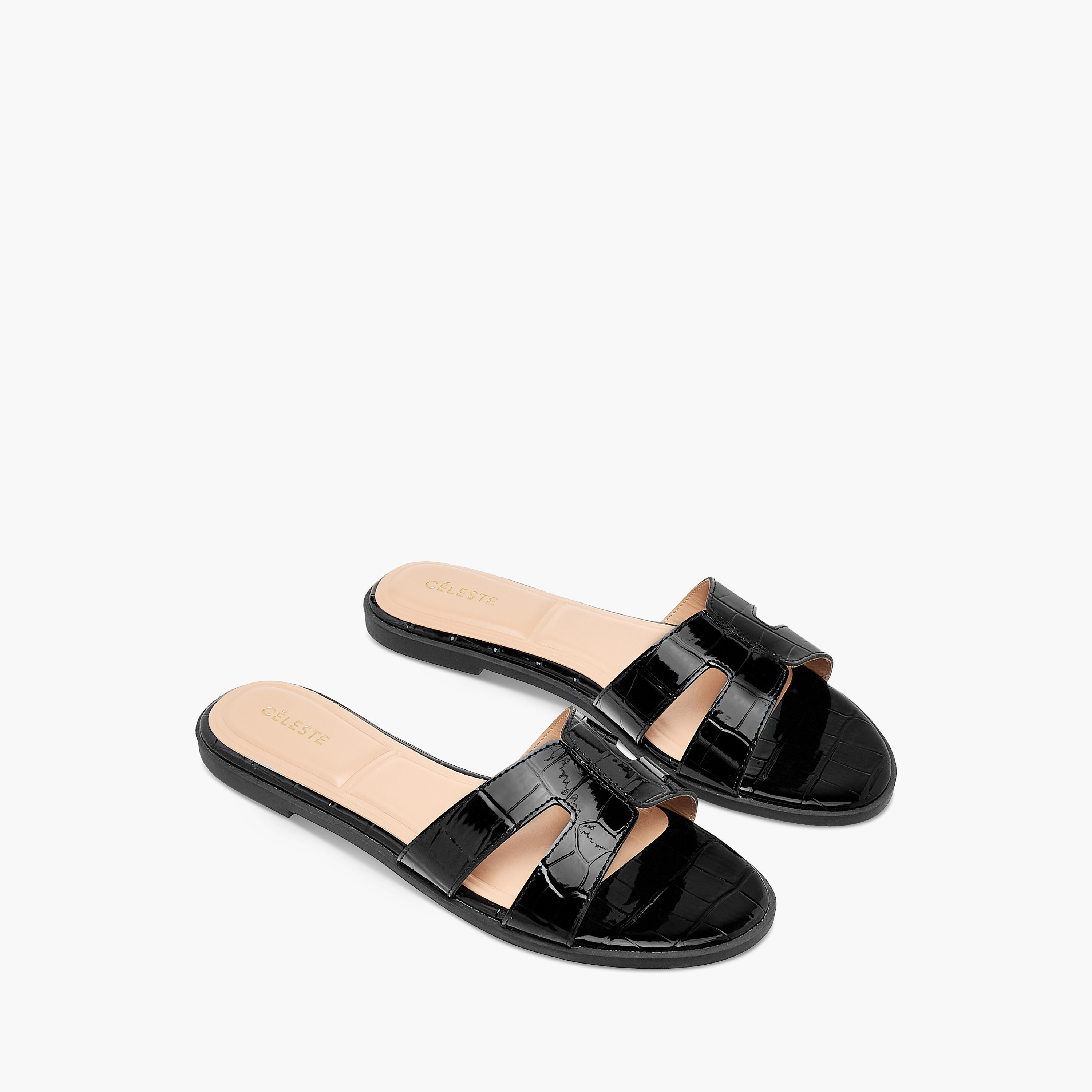 Celeste Women's Textured Slip-On Flat Sandals-women-shoes-flats-sandals-image-1