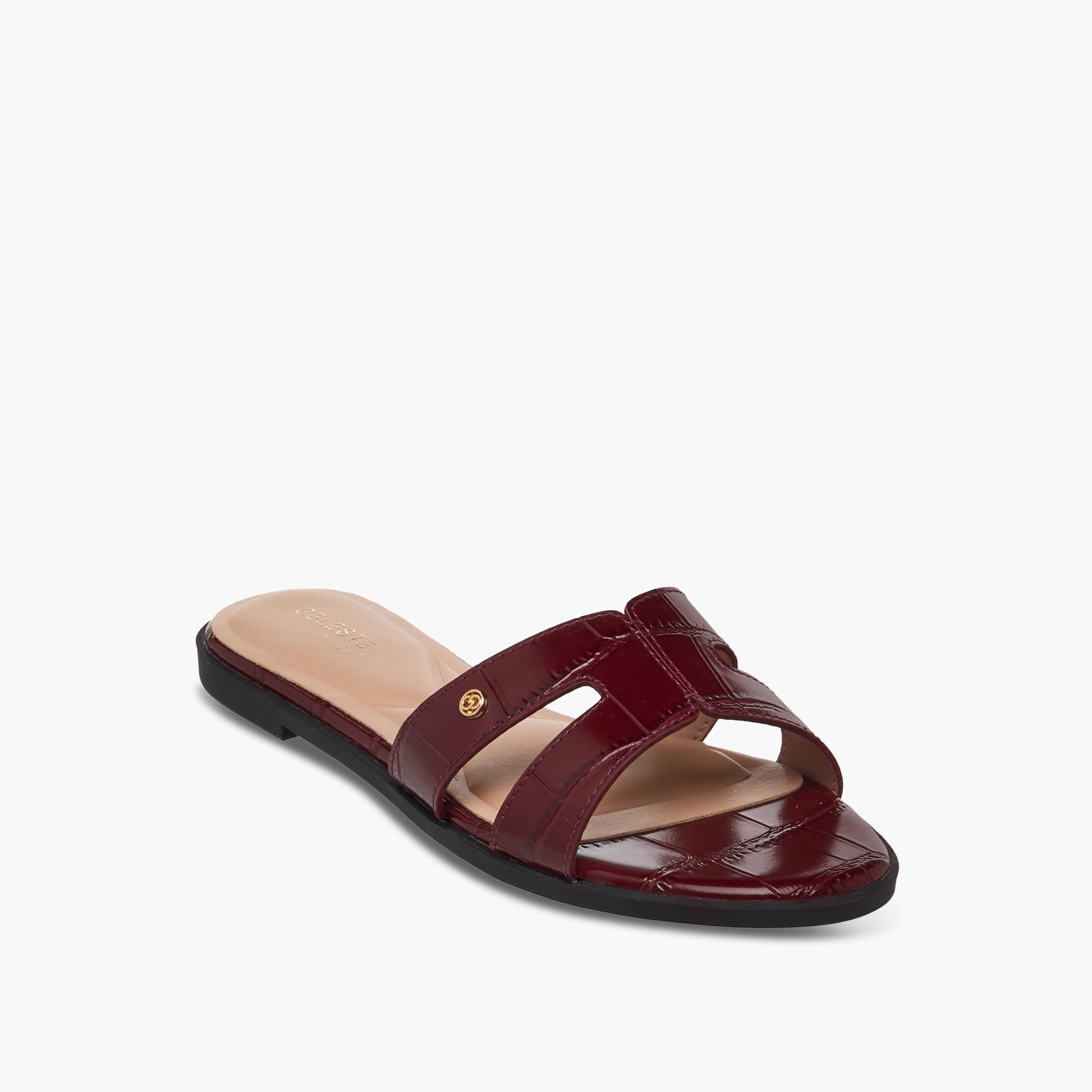 Celeste Women Animal Textured Slip-On Sandals-women-shoes-flats-sandals-image-2