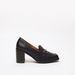 Celeste Women's Solid Court Shoe with Metal Accent and Block Heels-Women%27s Heel Shoes-thumbnailMobile-1