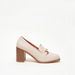 Celeste Women's Solid Court Shoe with Metal Accent and Block Heels-Women%27s Heel Shoes-thumbnail-0