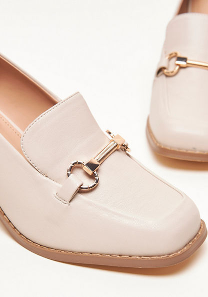 Celeste Women's Solid Court Shoe with Metal Accent and Block Heels-Women%27s Heel Shoes-image-5