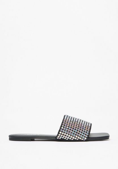 Haadana Embellished Slip-On Slide Sandals-Women%27s Flat Sandals-image-0