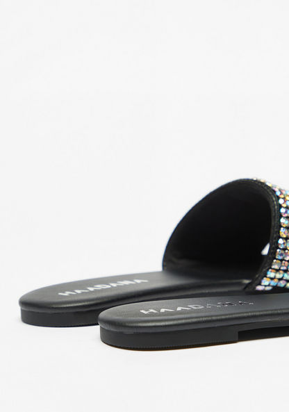 Haadana Embellished Slip-On Slide Sandals