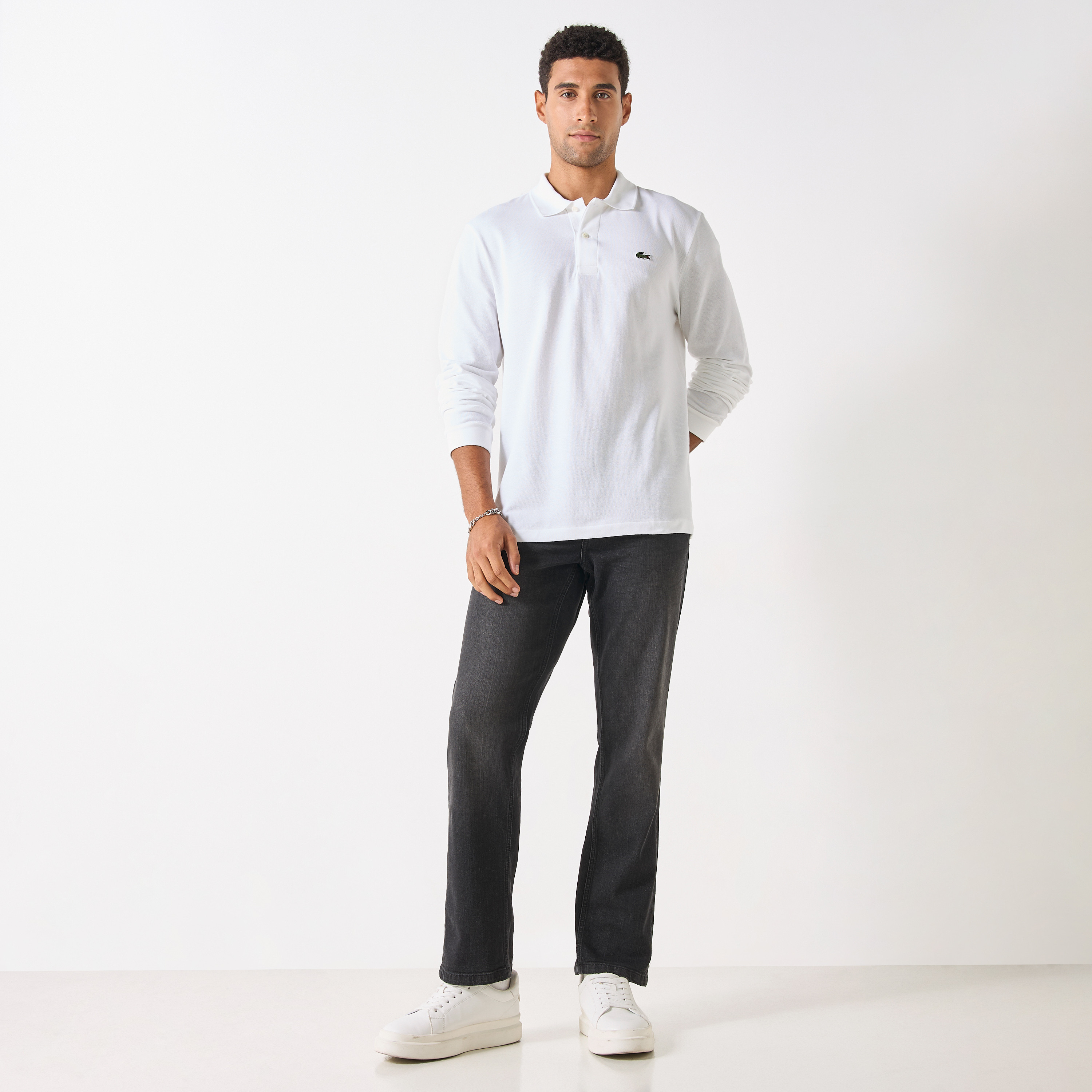 Lacoste Logo Applique Polo T-shirt with Long Sleeves-men-clothing-tshirtsandpolos-polos-image-2