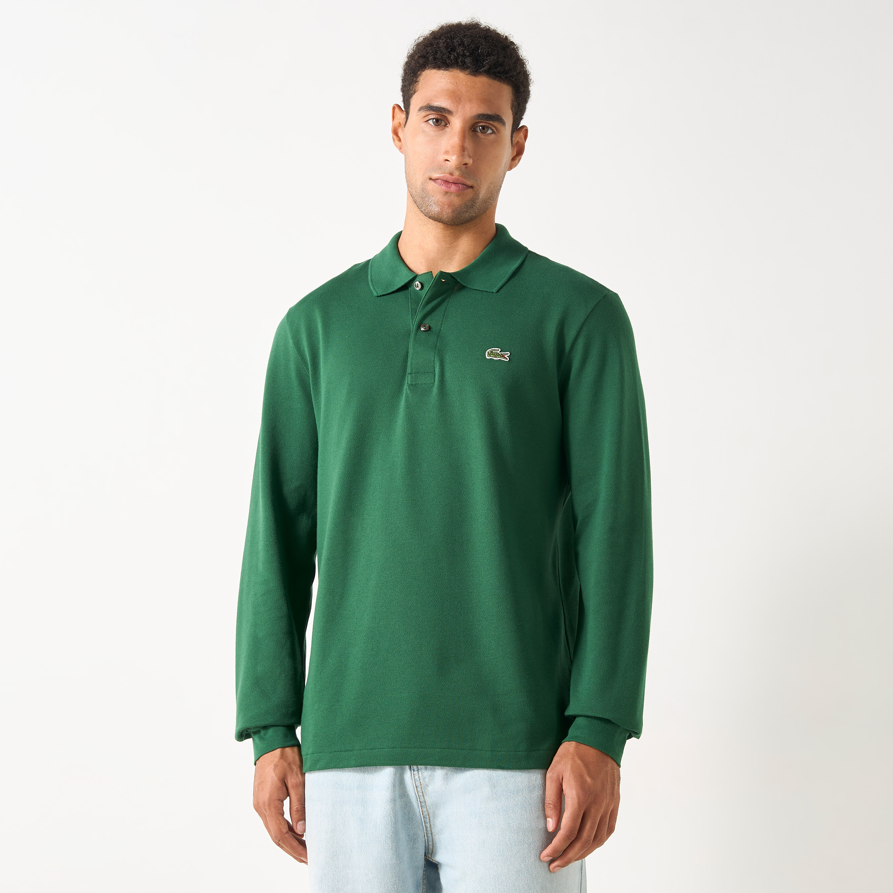Lacoste Logo Applique Polo T-shirt with Long Sleeves-men-clothing-tshirtsandpolos-polos-image-1