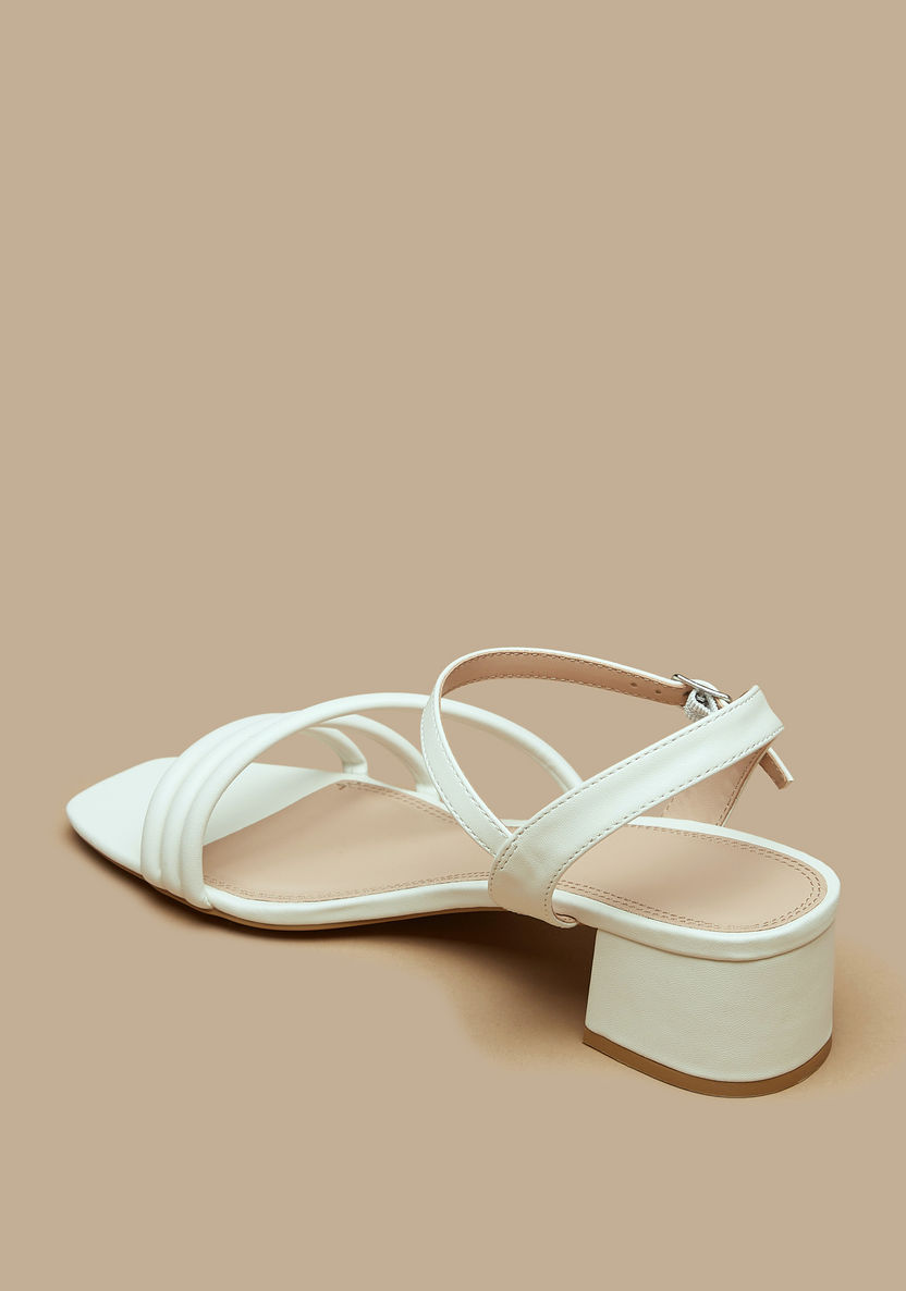 Celeste Strappy Sandals with Block Heels and Buckle Closure-Women%27s Heel Sandals-image-1