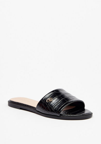 Celeste Women's Textured Slip-On Slides-Women%27s Flat Sandals-image-0