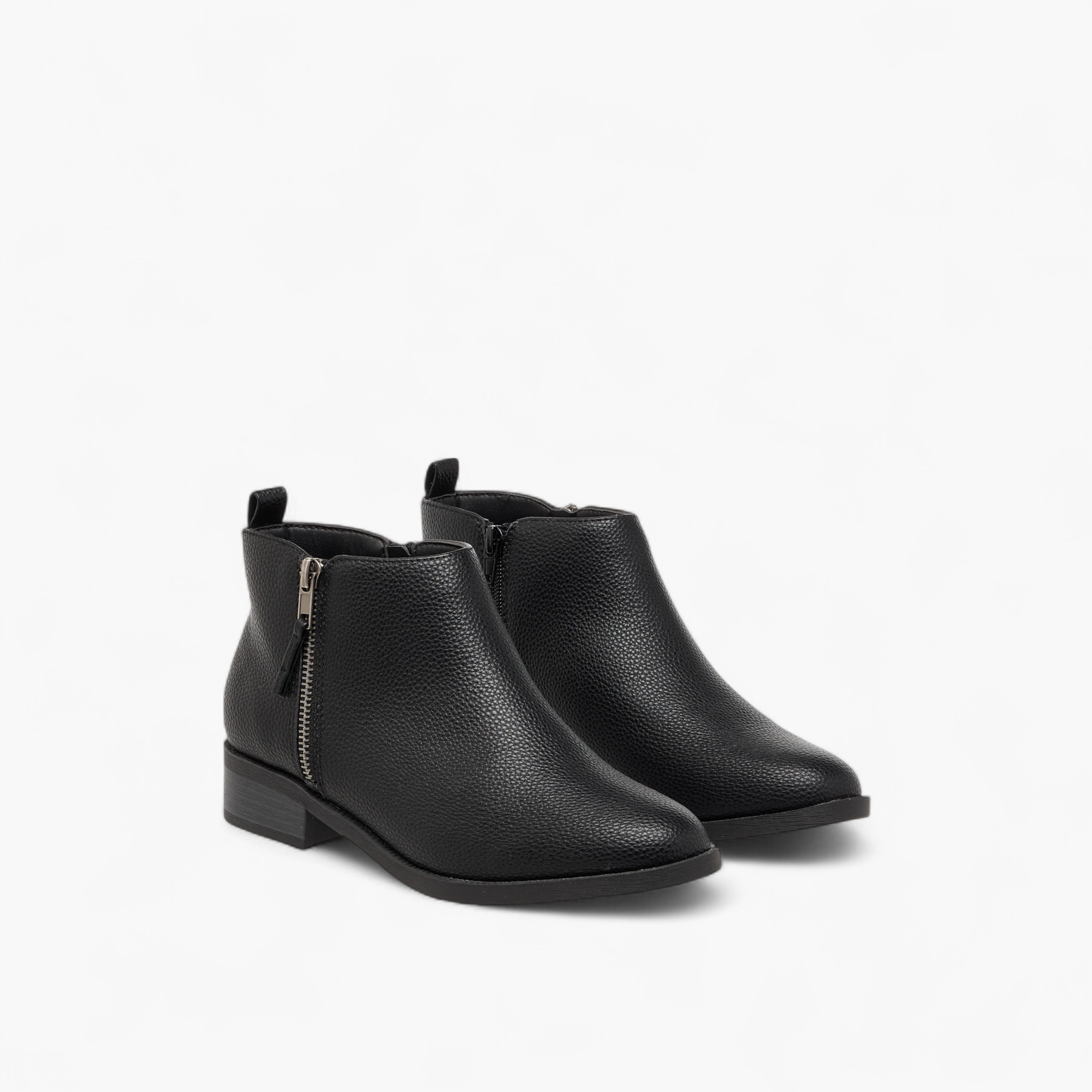 Flora Bella Solid Ankle Boots with Zip Closure-women-shoes-boots-image-1