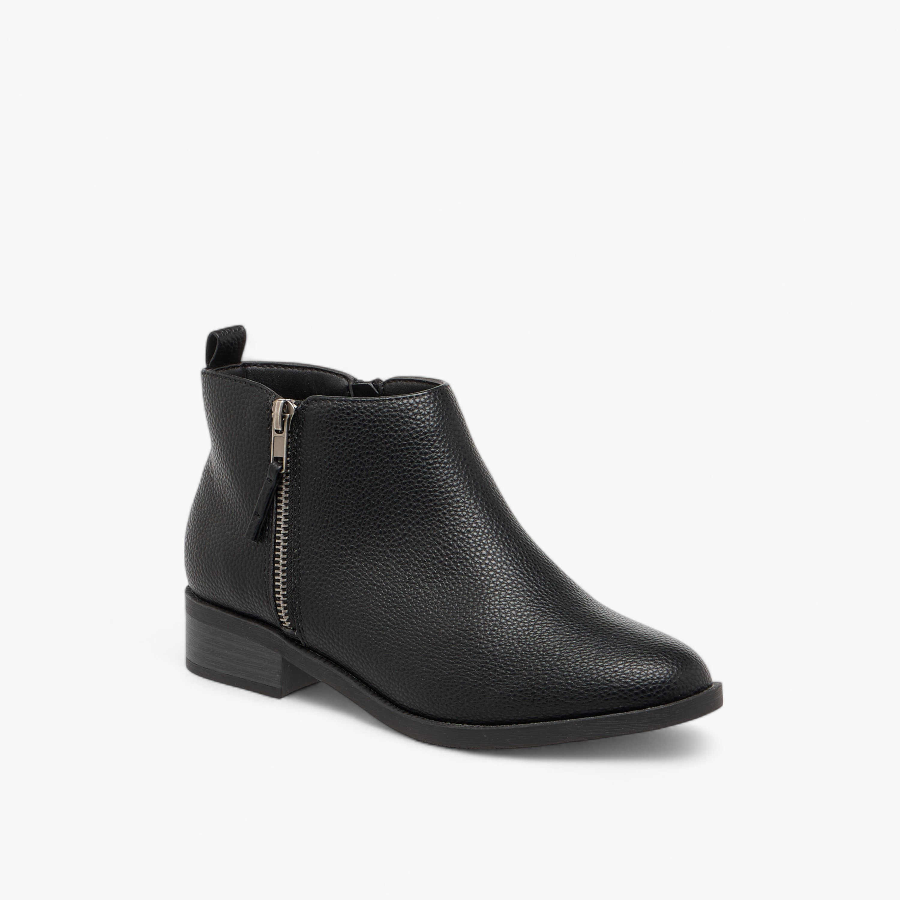Flora Bella Solid Ankle Boots with Zip Closure-women-shoes-boots-image-2