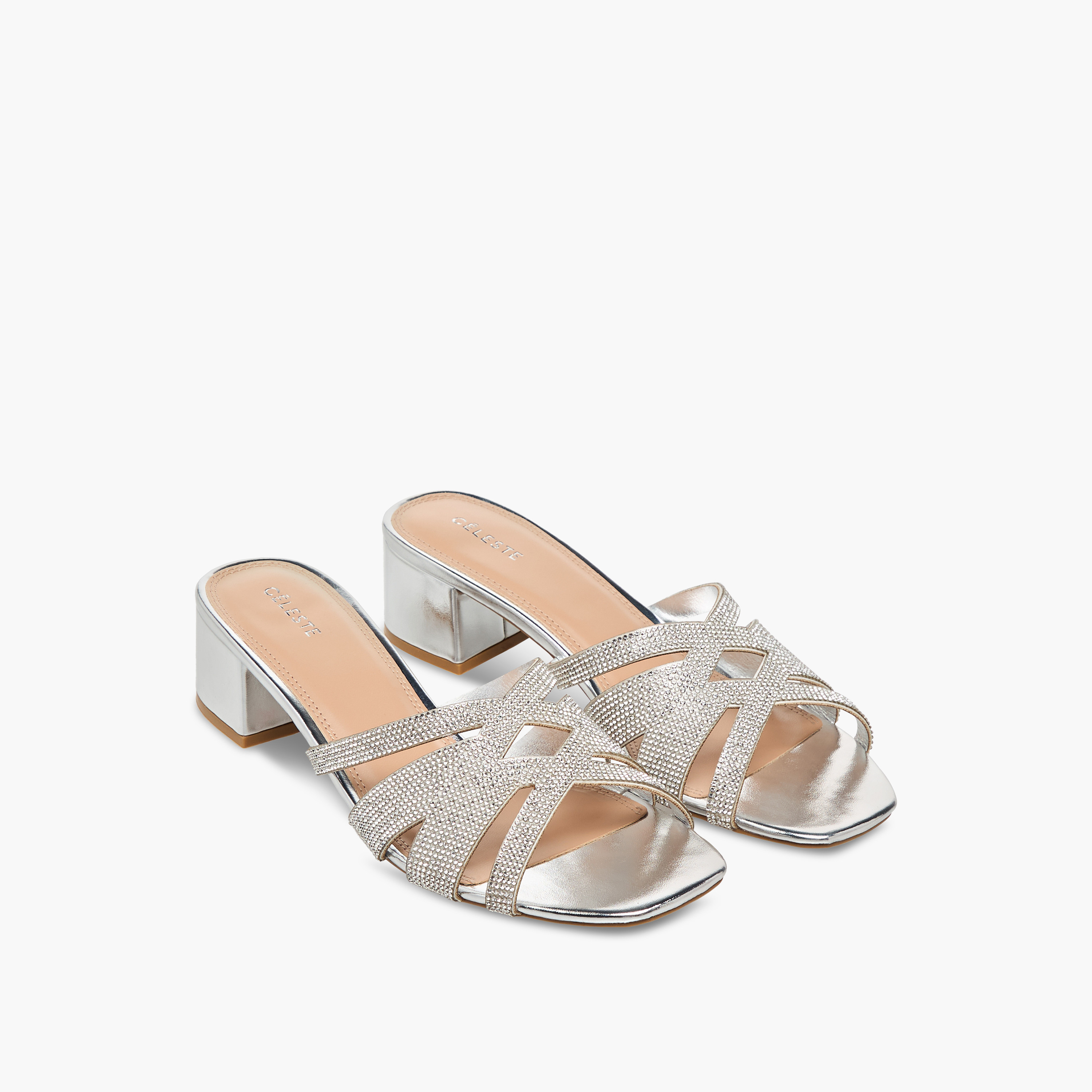 صندل سهل الارتداء مزيّن بحزام متقاطع وكعب عريض للنساء من سيليست-women-shoes-sandals-heeled-image-1