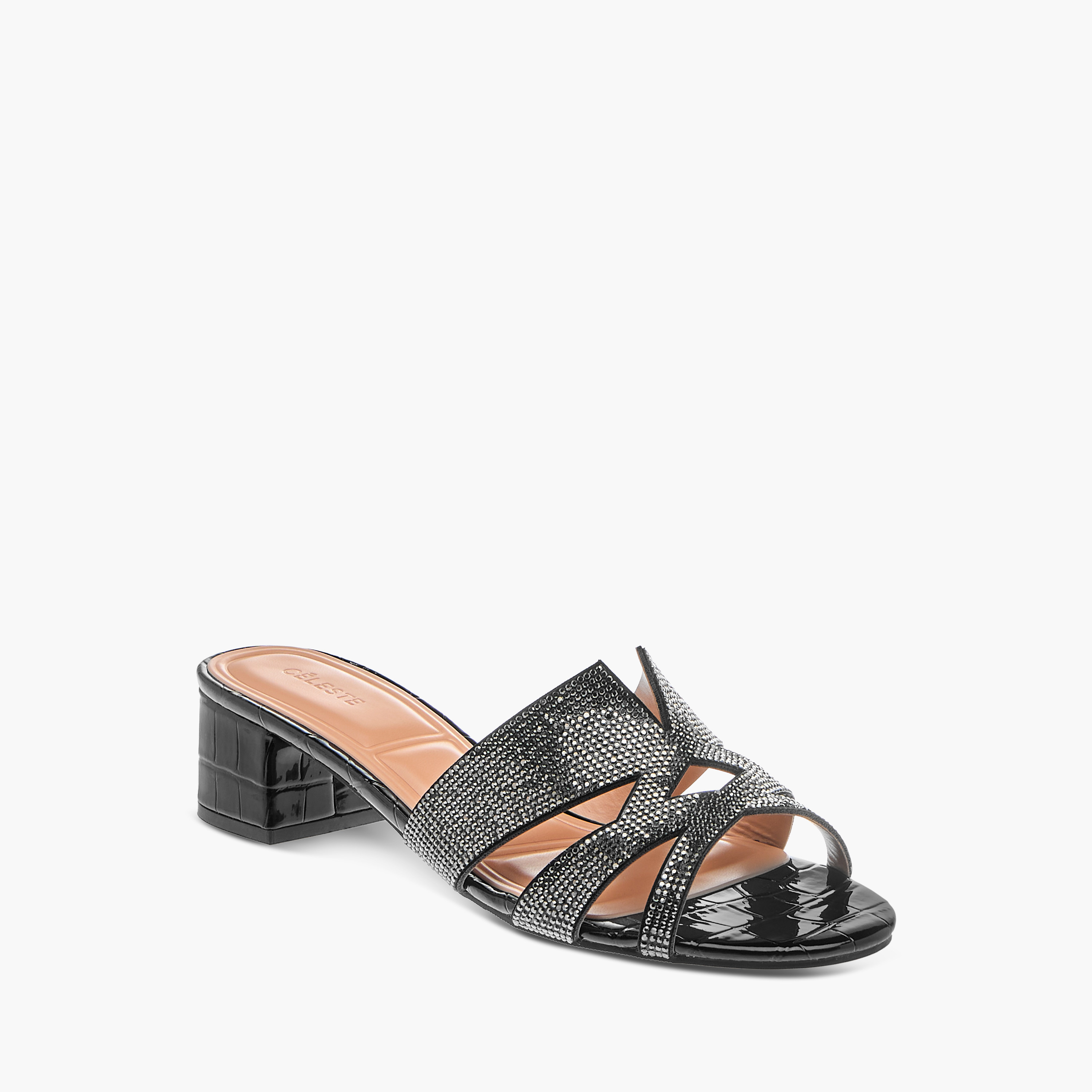 Celeste Women's Embellished Slip-On Sandals with Block Heels-women-shoes-sandals-heeled-image-2