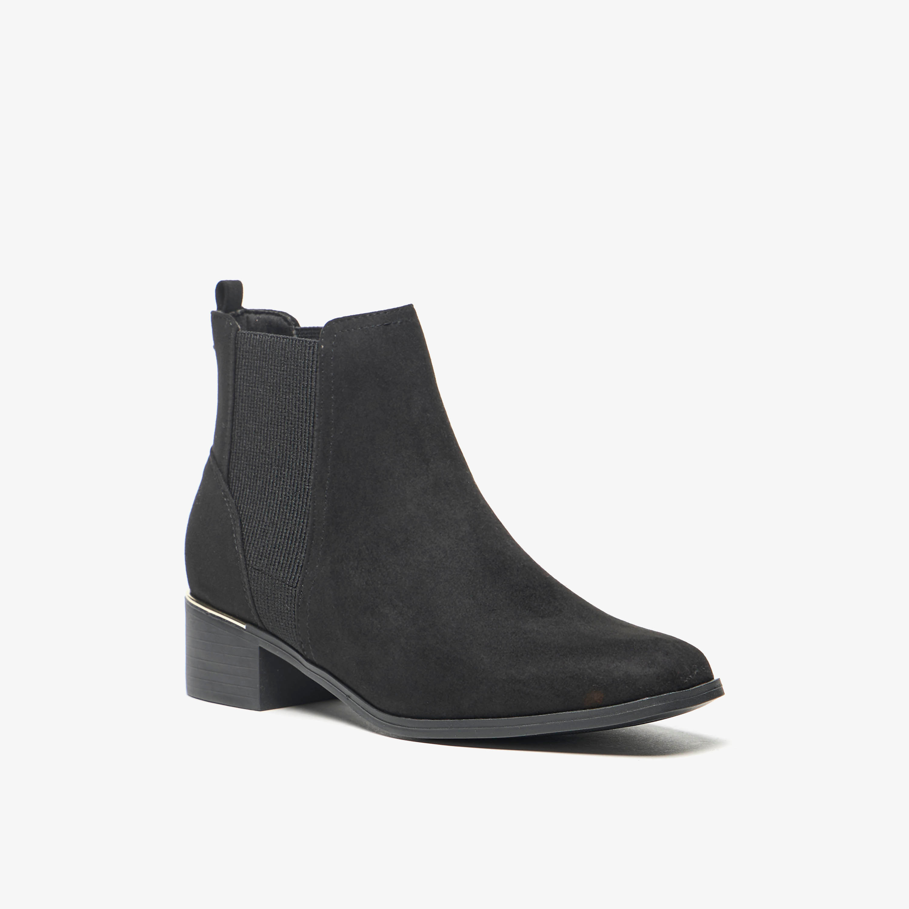 Celeste Women's Solid Slip-On Ankle Boots with Gusset and Block Heels-women-shoes-boots-image-1