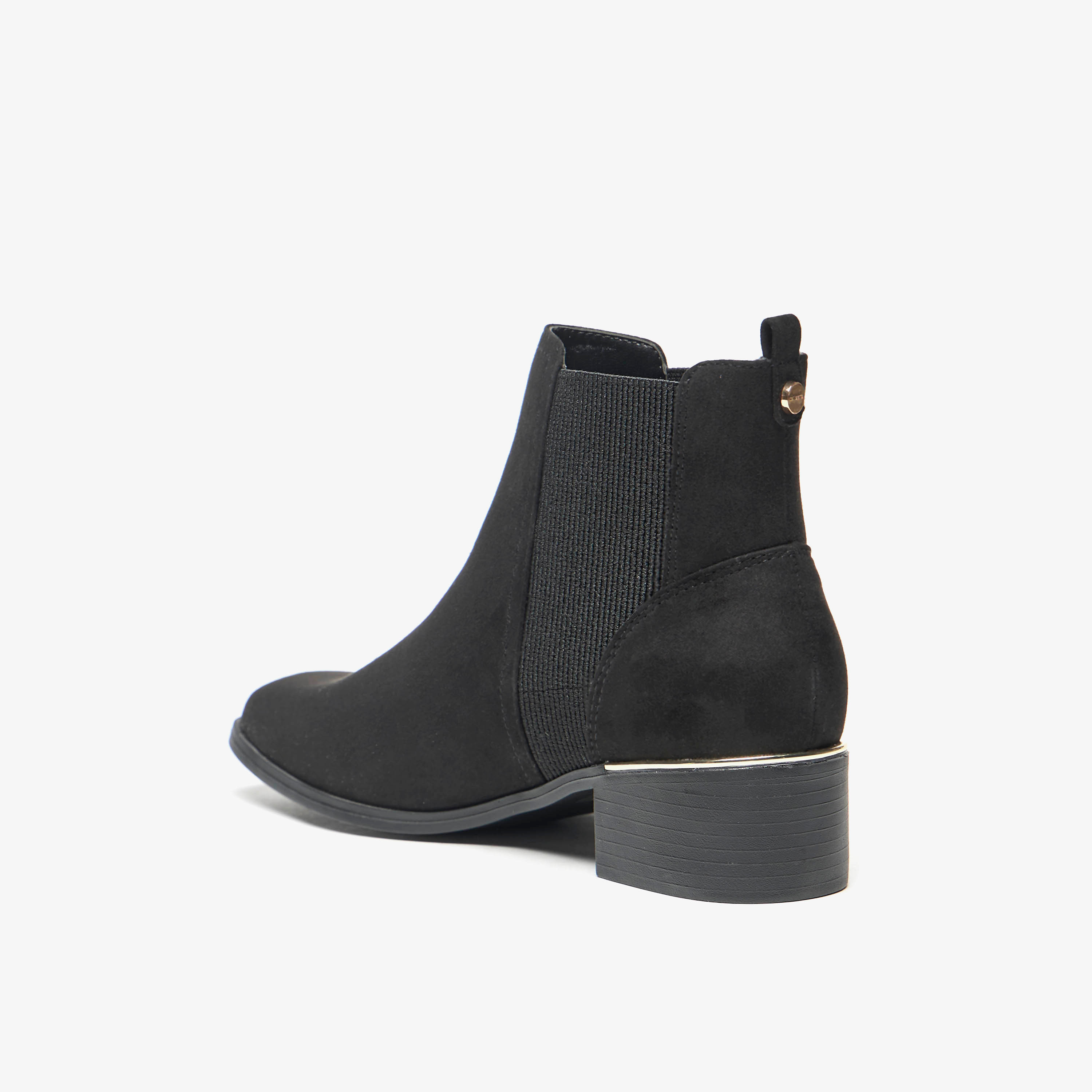Celeste Women's Solid Slip-On Ankle Boots with Gusset and Block Heels-women-shoes-boots-image-2