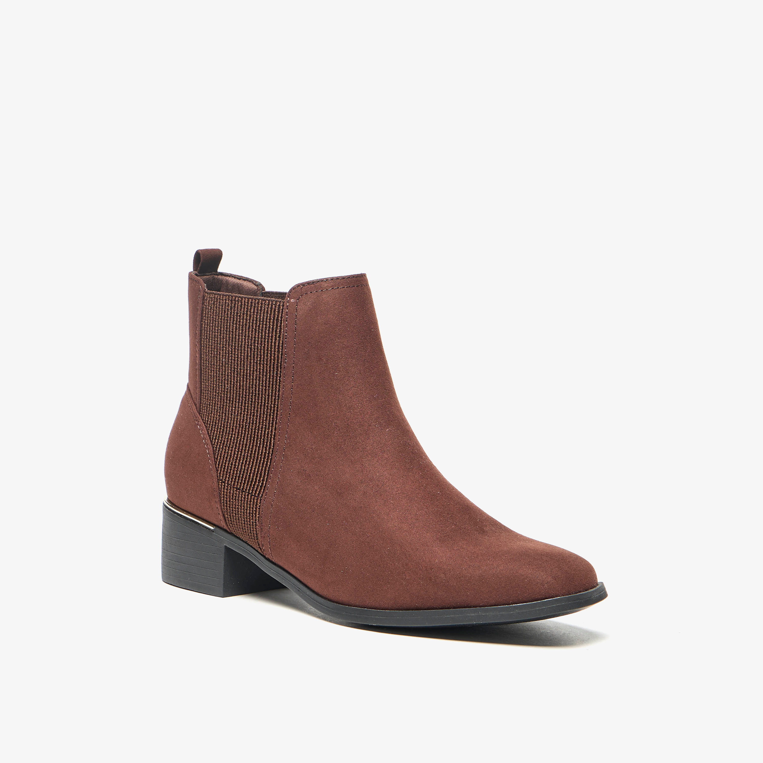 Celeste Women's Solid Slip-On Ankle Boots with Gusset and Block Heels-women-shoes-boots-image-1