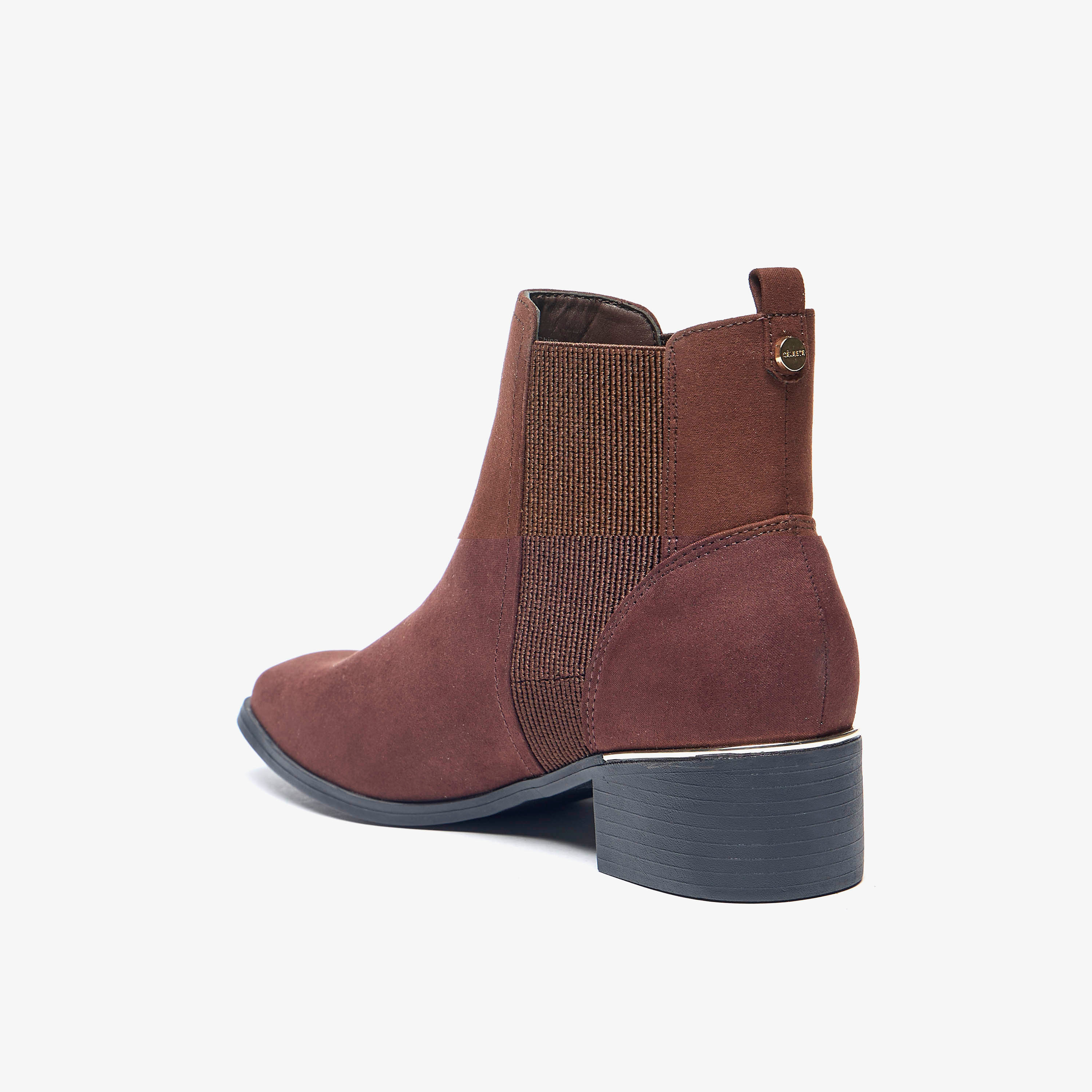 Celeste Women's Solid Slip-On Ankle Boots with Gusset and Block Heels-women-shoes-boots-image-2