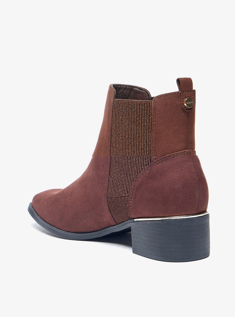 Celeste Women's Solid Slip-On Ankle Boots with Gusset and Block Heels-women-shoes-boots-image-2