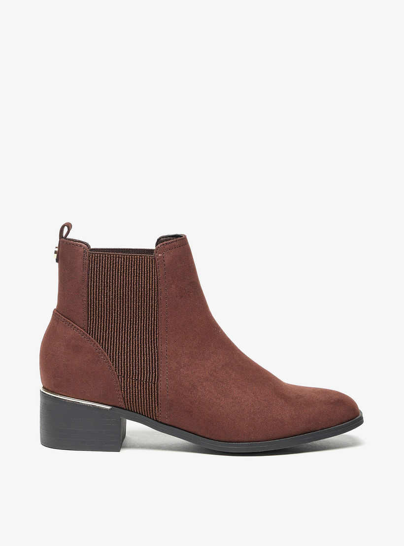 Celeste Women's Solid Slip-On Ankle Boots with Gusset and Block Heels-women-shoes-boots-image-3