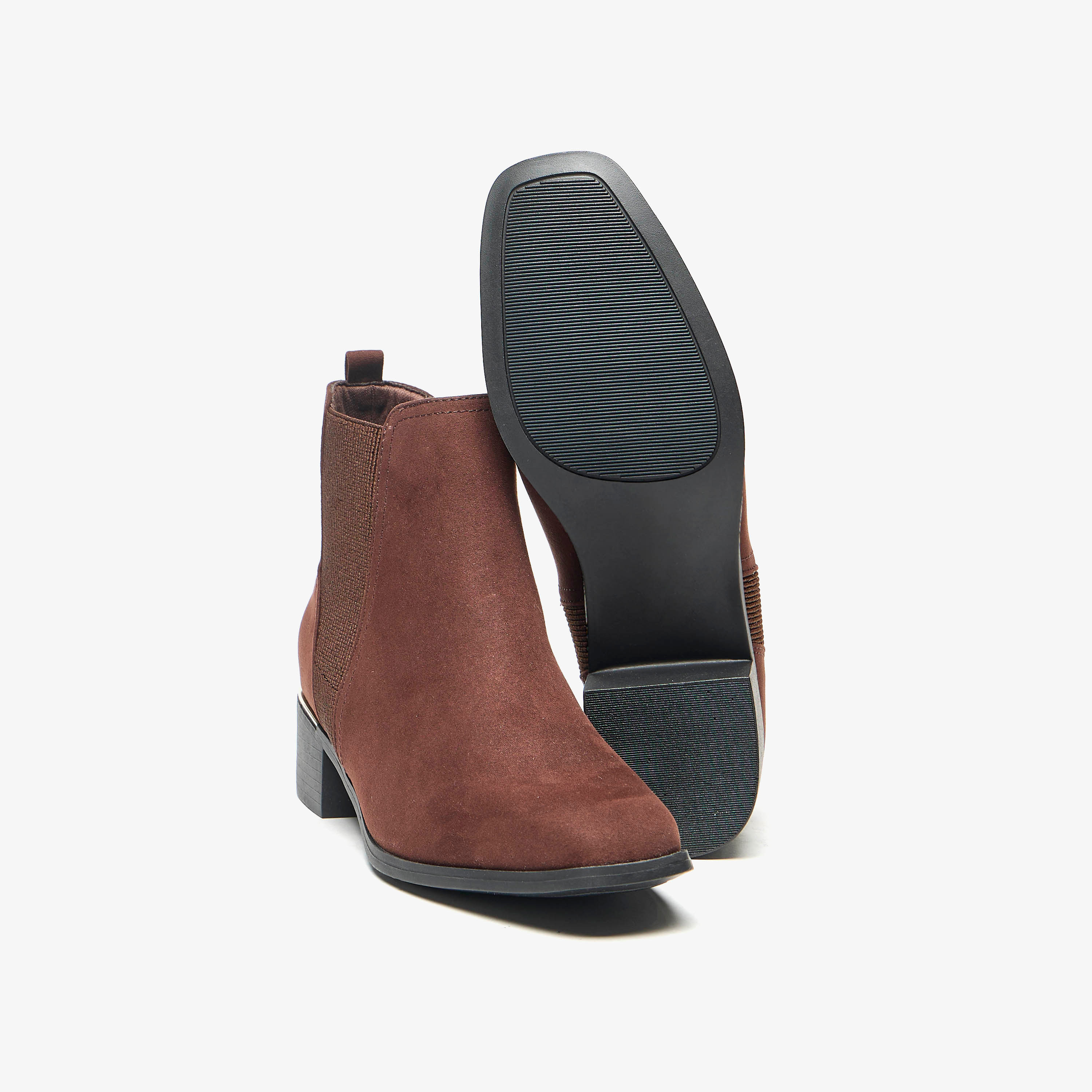 Celeste Women's Solid Slip-On Ankle Boots with Gusset and Block Heels-women-shoes-boots-image-4
