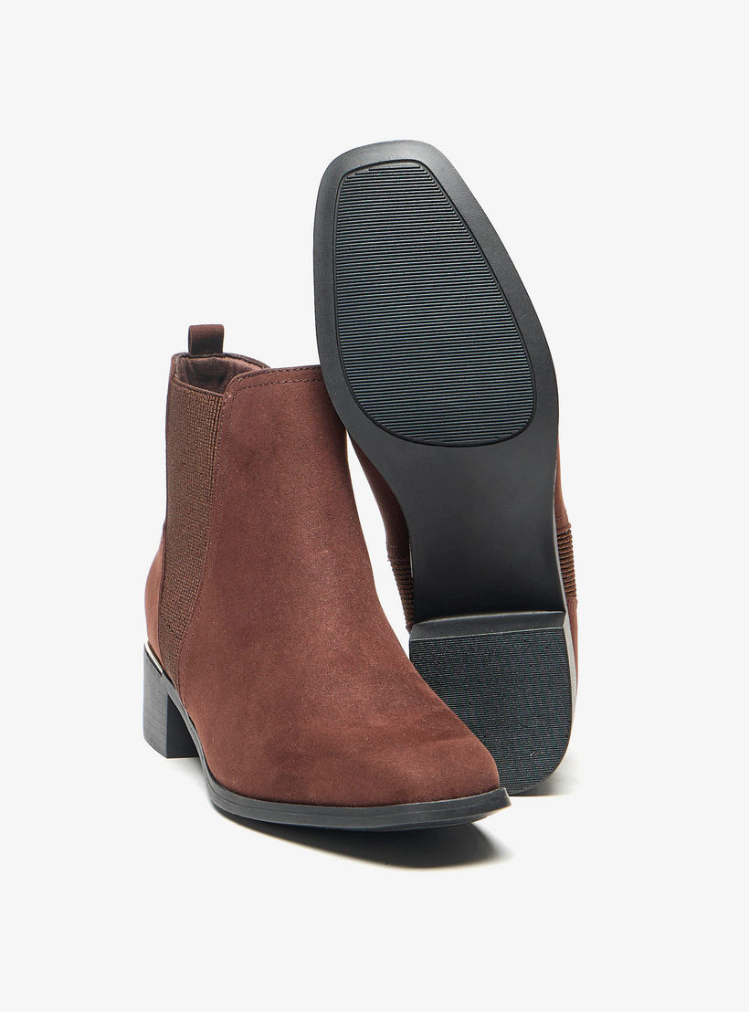 Celeste Women's Solid Slip-On Ankle Boots with Gusset and Block Heels-women-shoes-boots-image-4