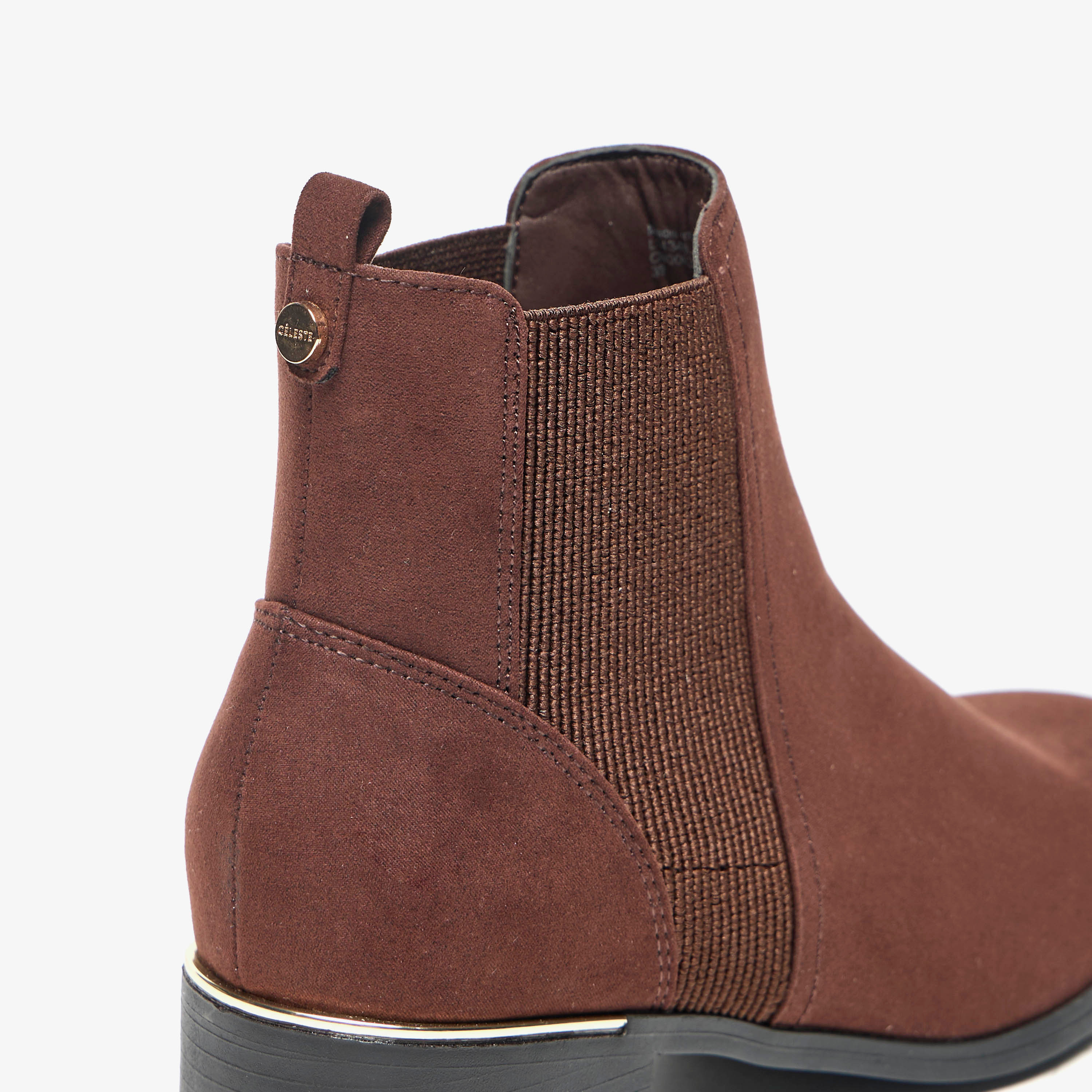 Celeste Women's Solid Slip-On Ankle Boots with Gusset and Block Heels-women-shoes-boots-image-5
