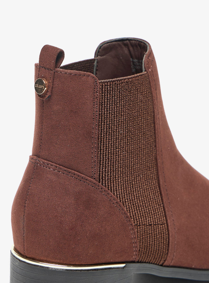Celeste Women's Solid Slip-On Ankle Boots with Gusset and Block Heels-women-shoes-boots-image-5
