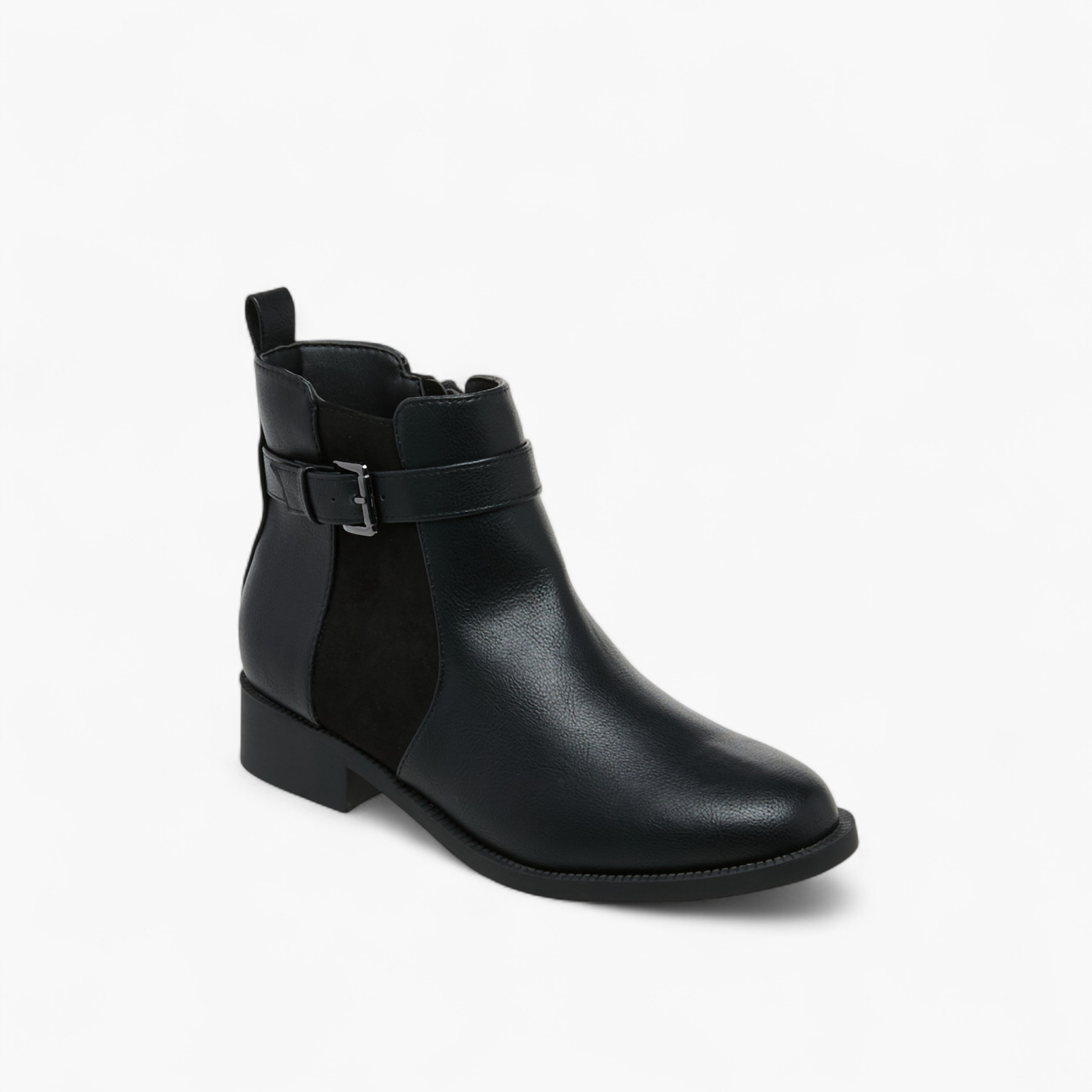 Flora Bella Panelled Ankle Boots with Zip Closure-women-shoes-boots-image-2