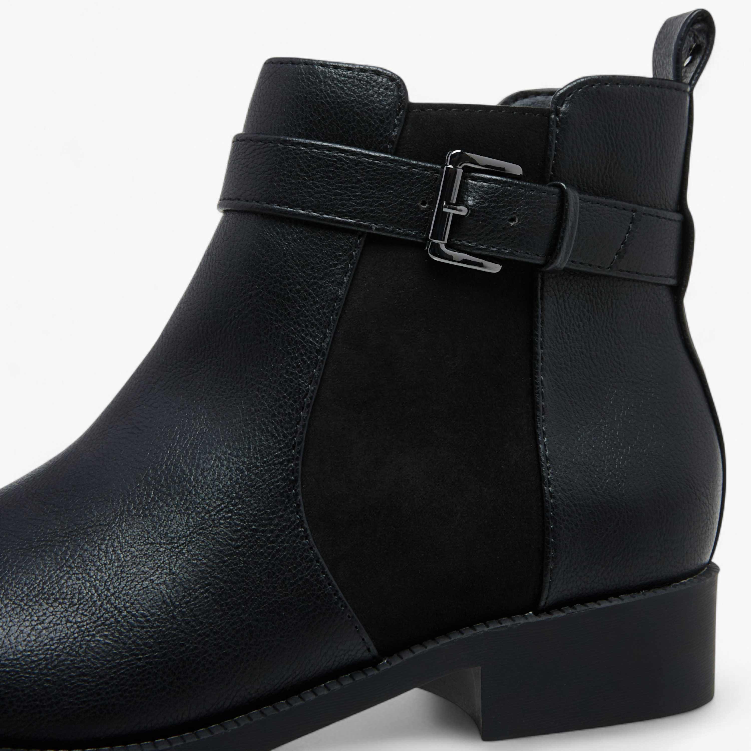 Flora Bella Panelled Ankle Boots with Zip Closure-women-shoes-boots-image-4