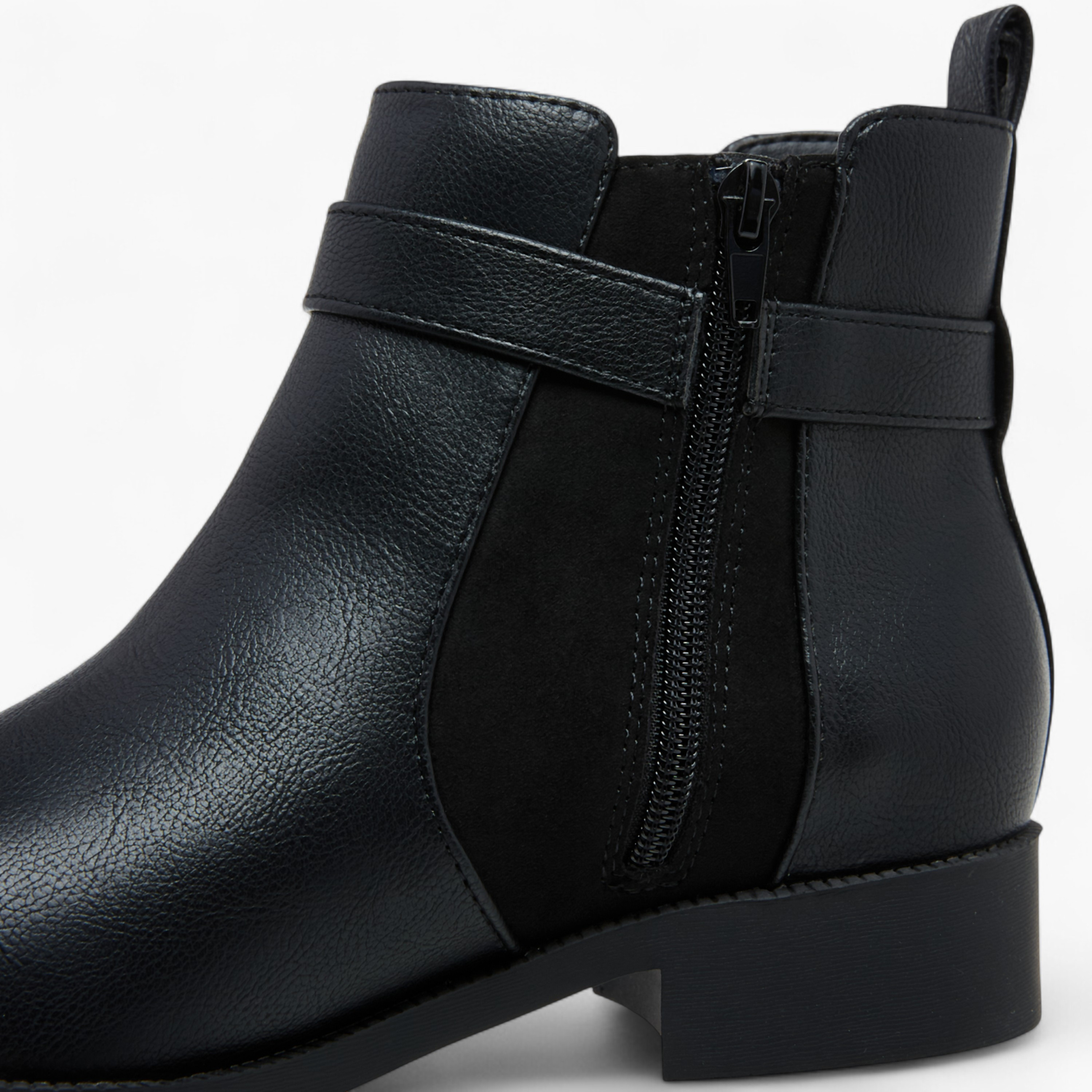 Flora Bella Panelled Ankle Boots with Zip Closure-women-shoes-boots-image-5