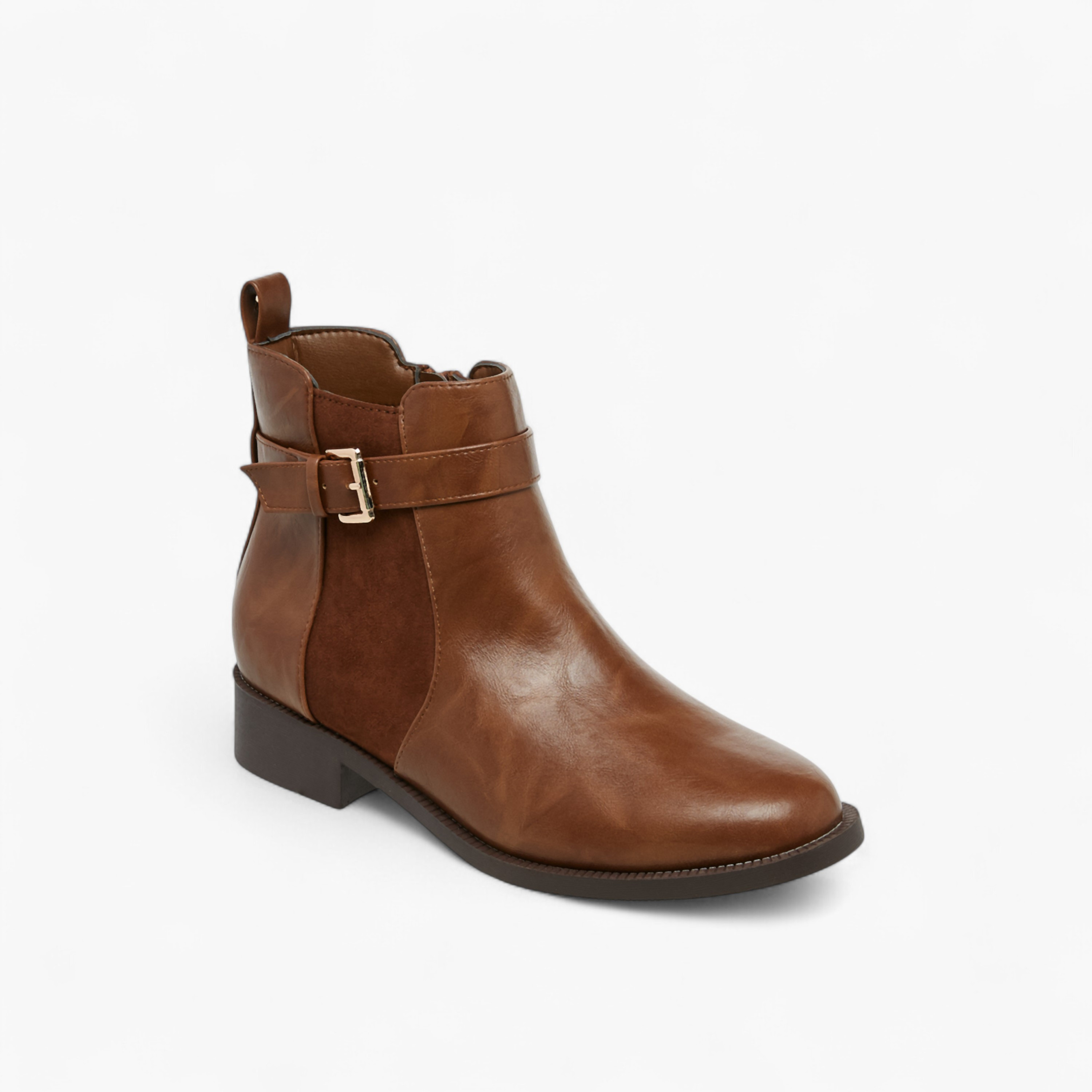 Flora Bella Panelled Ankle Boots with Zip Closure-women-shoes-boots-image-2