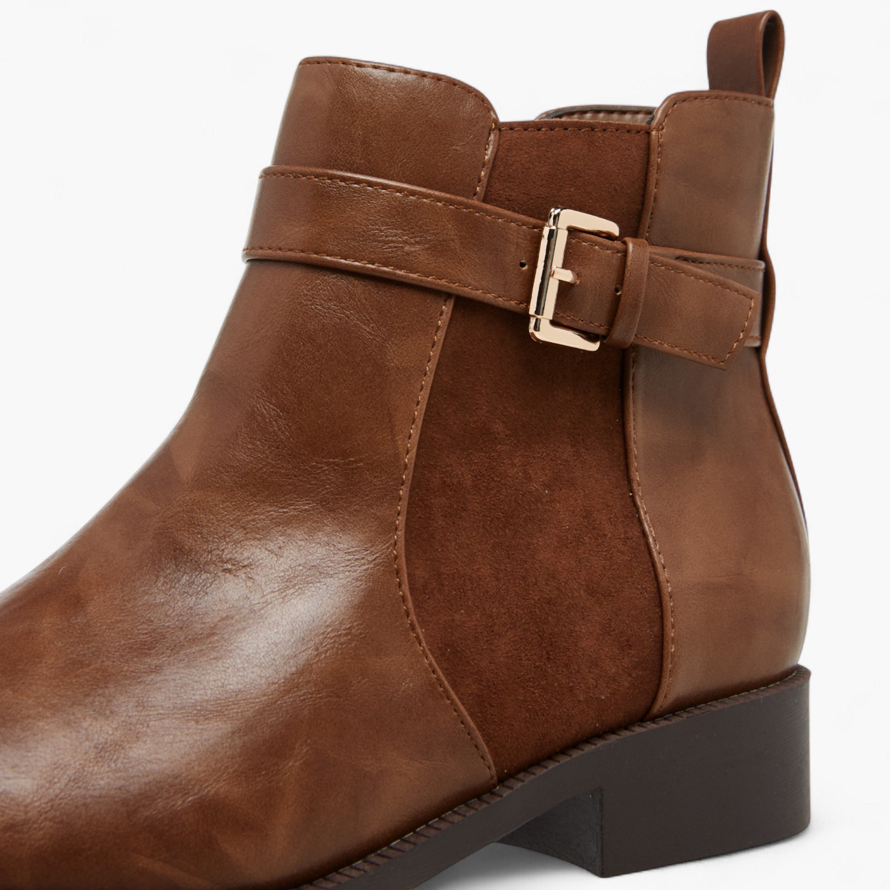 Flora Bella Panelled Ankle Boots with Zip Closure-women-shoes-boots-image-4