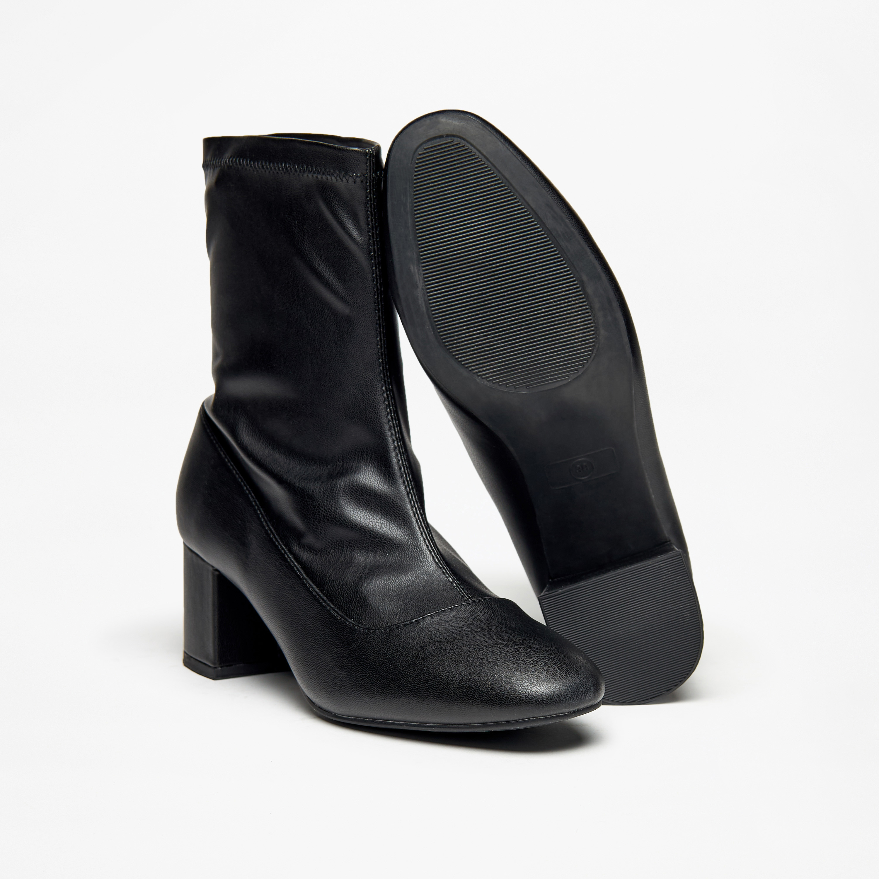 Flora Bella Solid Slip-On Ankle Boots with Block Heels-women-shoes-boots-image-4