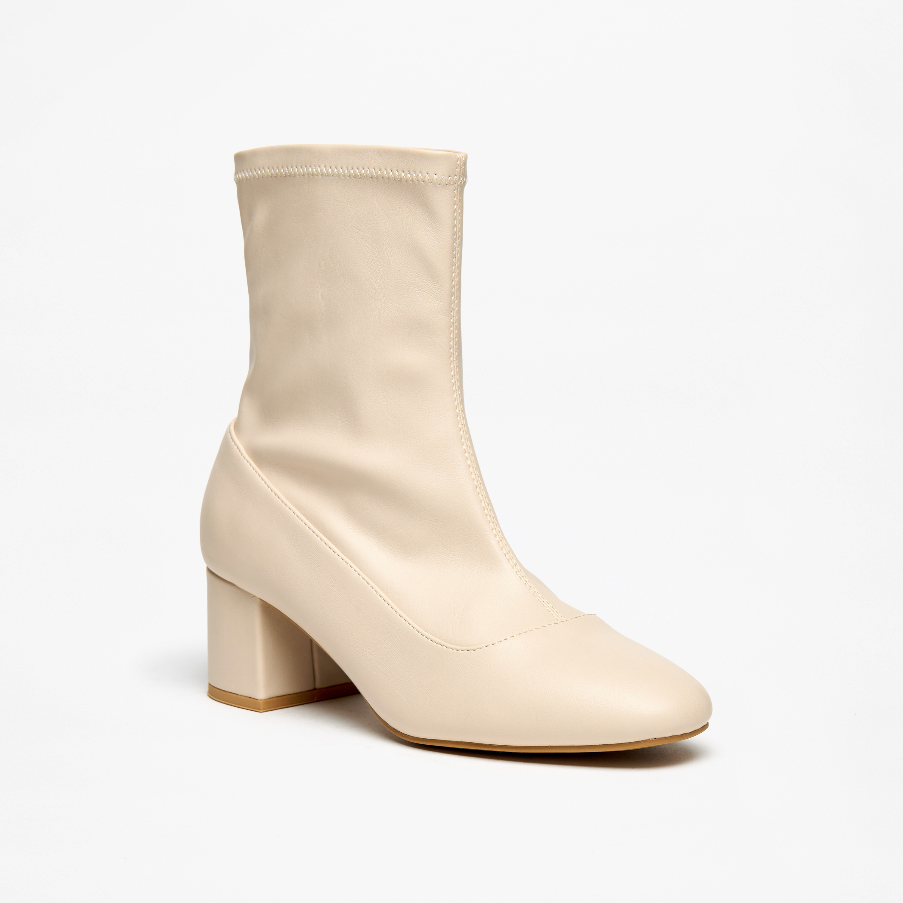 Flora Bella Solid Slip On Ankle Boots with Block Heels