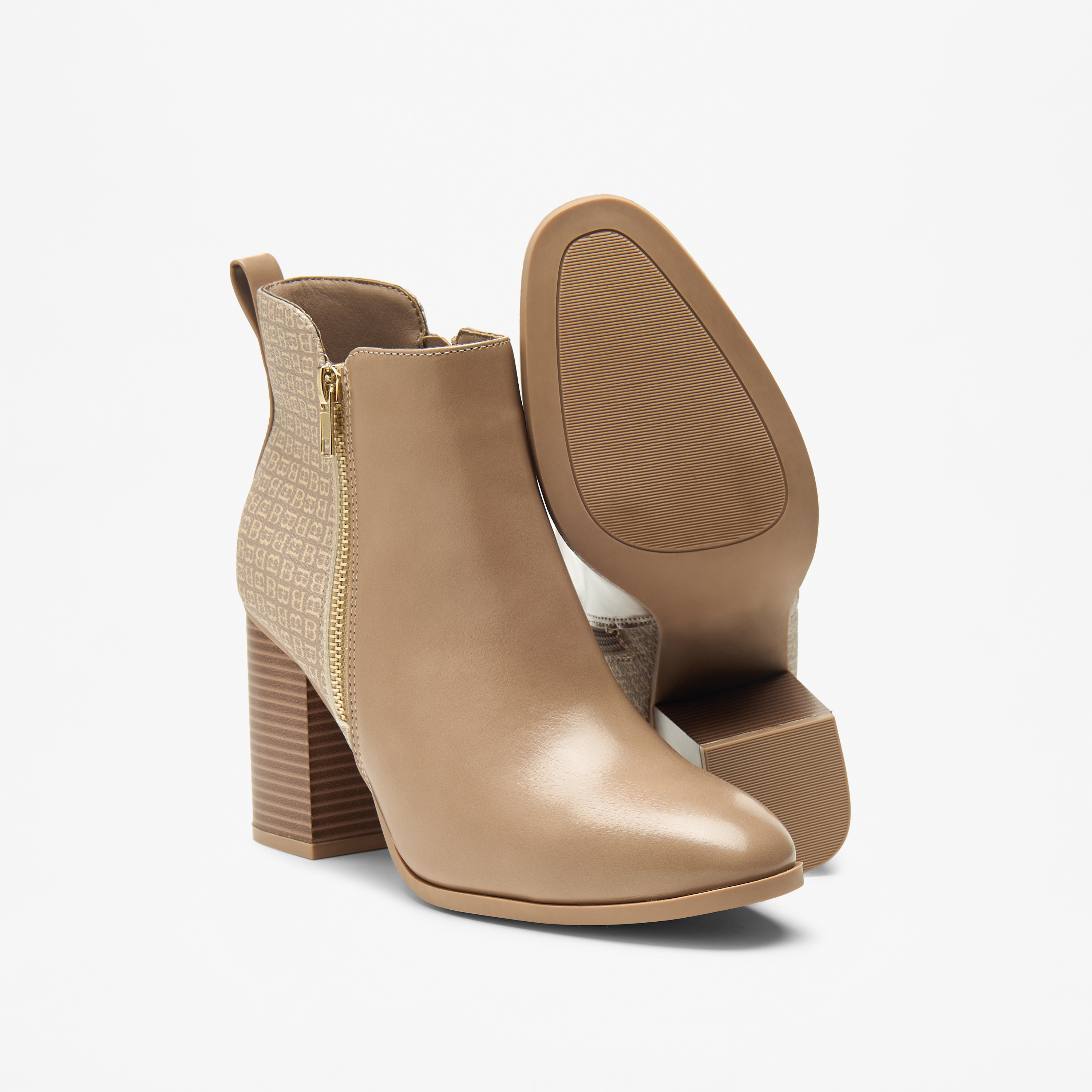 Flora Bella Logo Detail Ankle Boots with Block Heels and Zip Closure-women-shoes-boots-image-9
