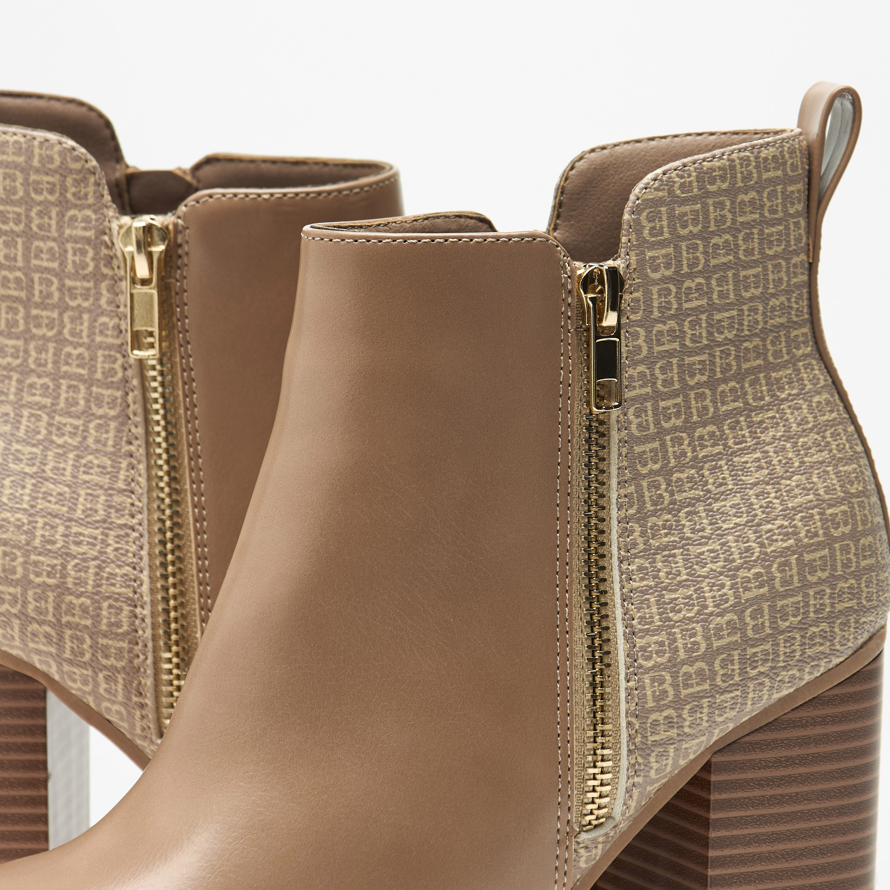 Flora Bella Logo Detail Ankle Boots with Block Heels and Zip Closure-women-shoes-boots-image-10