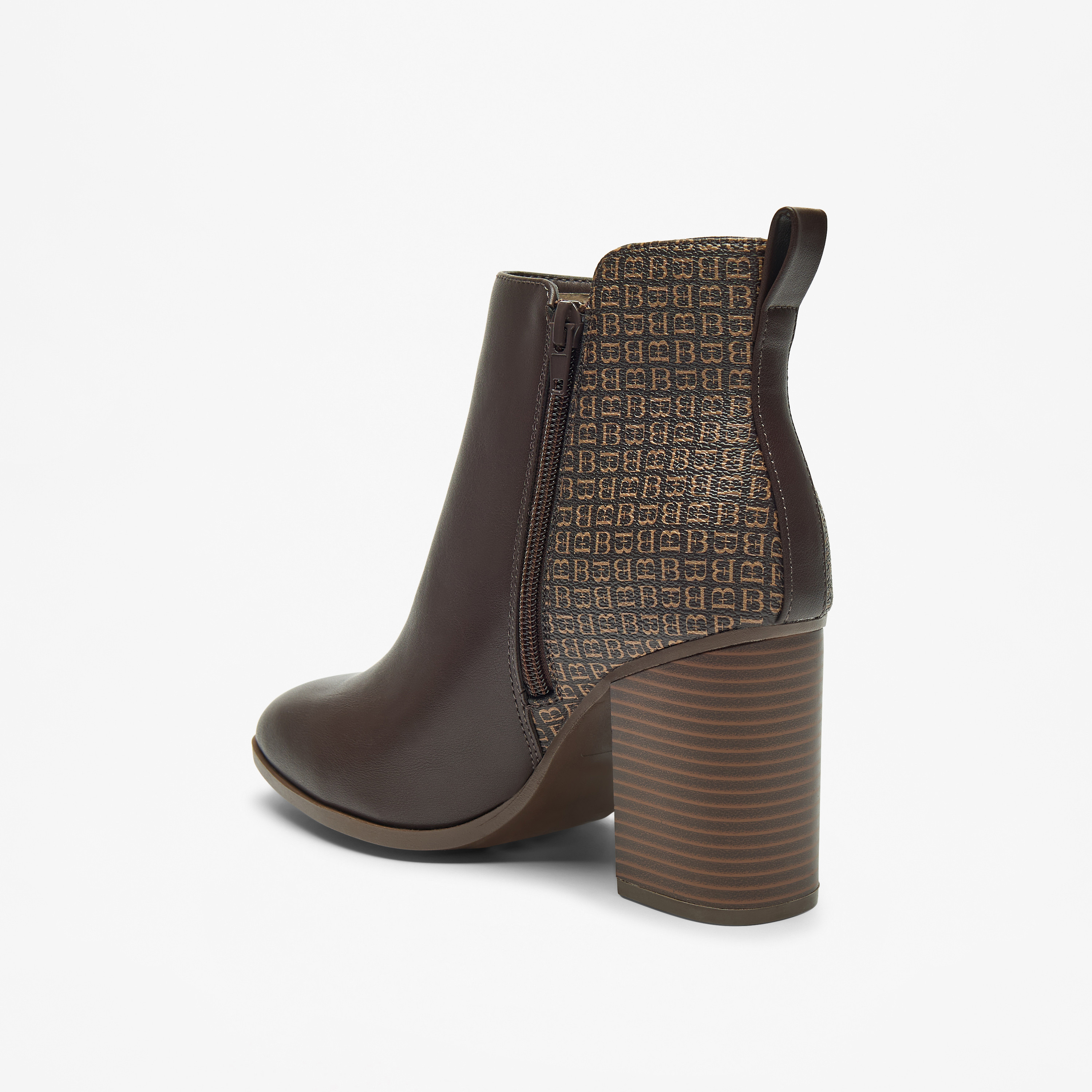 Flora Bella Logo Detail Ankle Boots with Block Heels and Zip Closure-women-shoes-boots-image-3